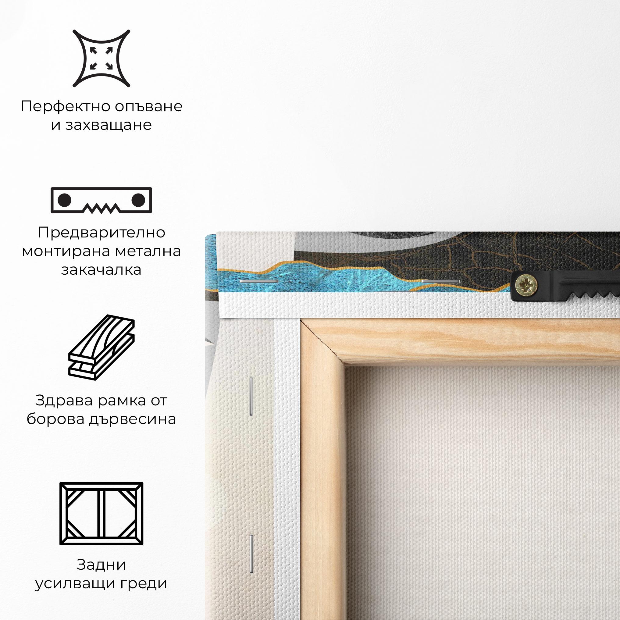 Картина на платно Abstract Blue Face mockup 5