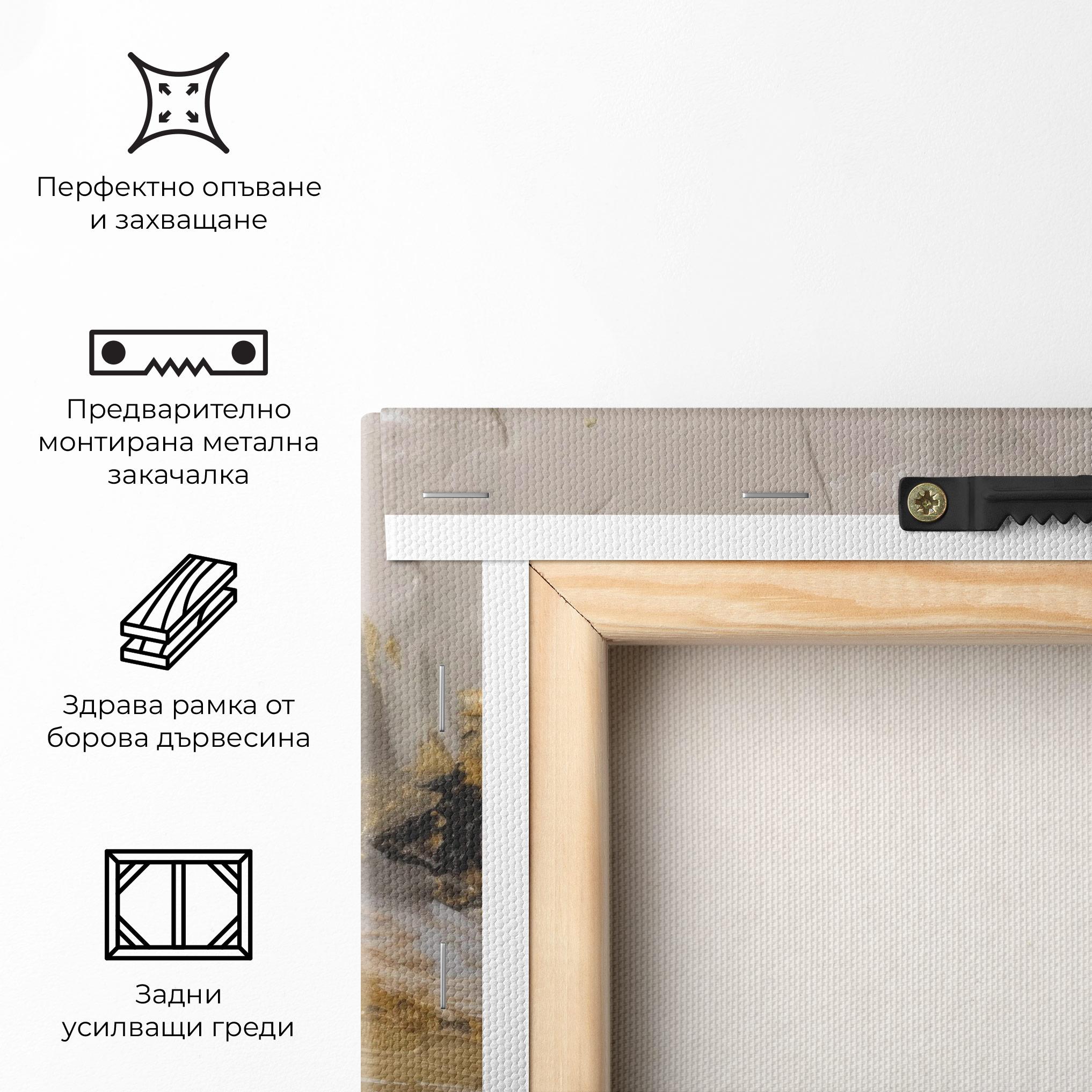 Картина на платно Abstract White Waves mockup 5