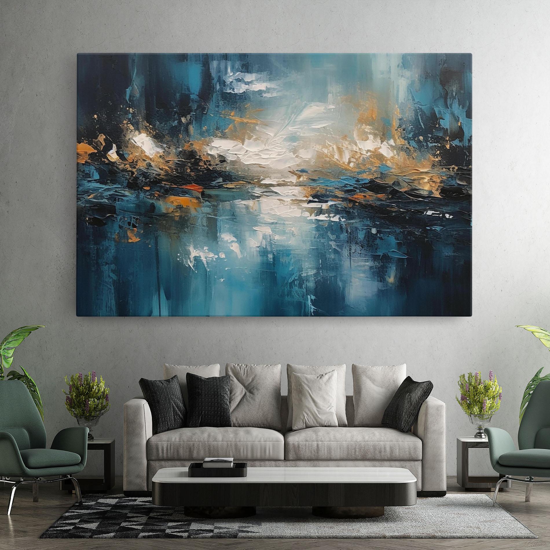 Картина на платно Abstract Blue Art mockup 7