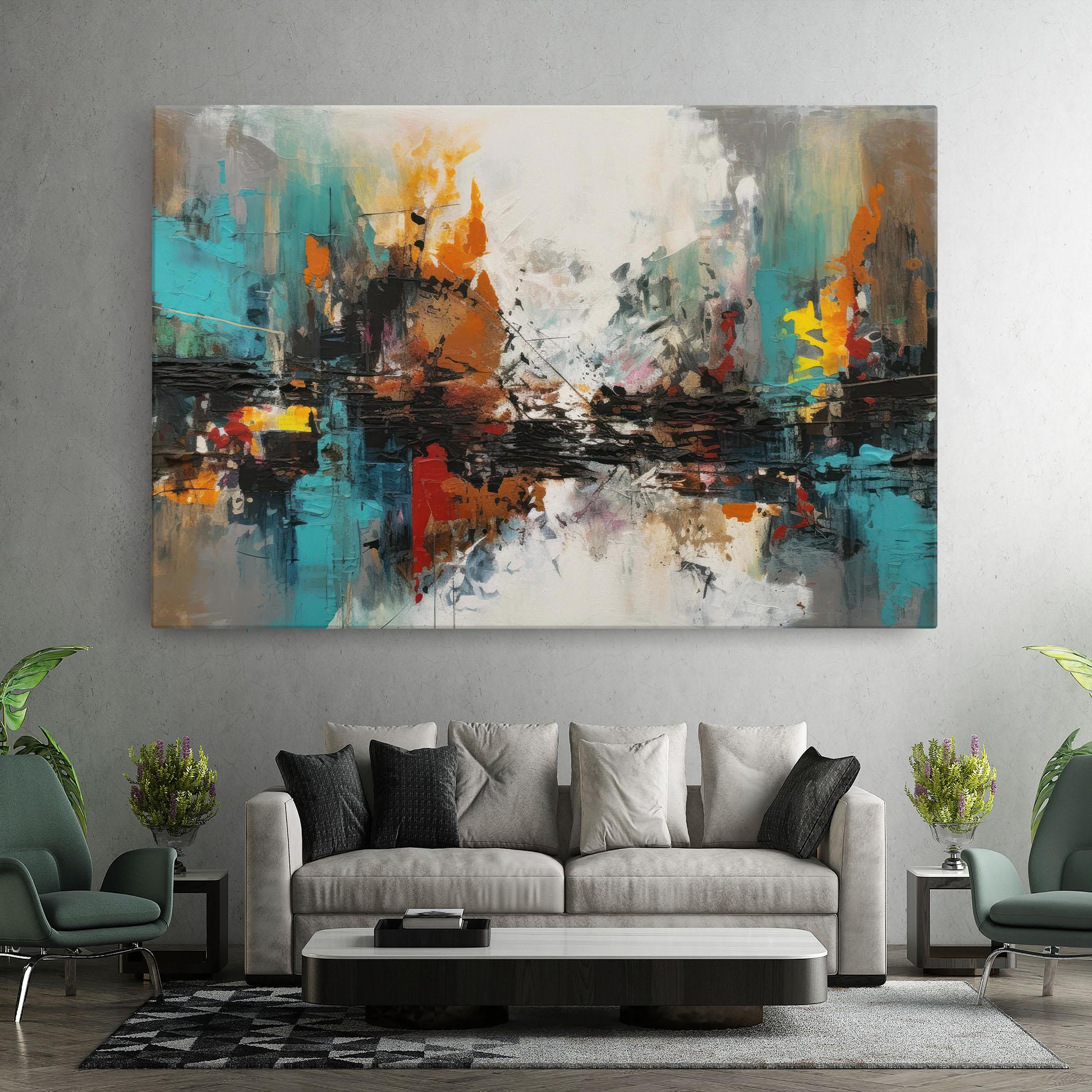 Картина на платно Abstract City Painting mockup 7
