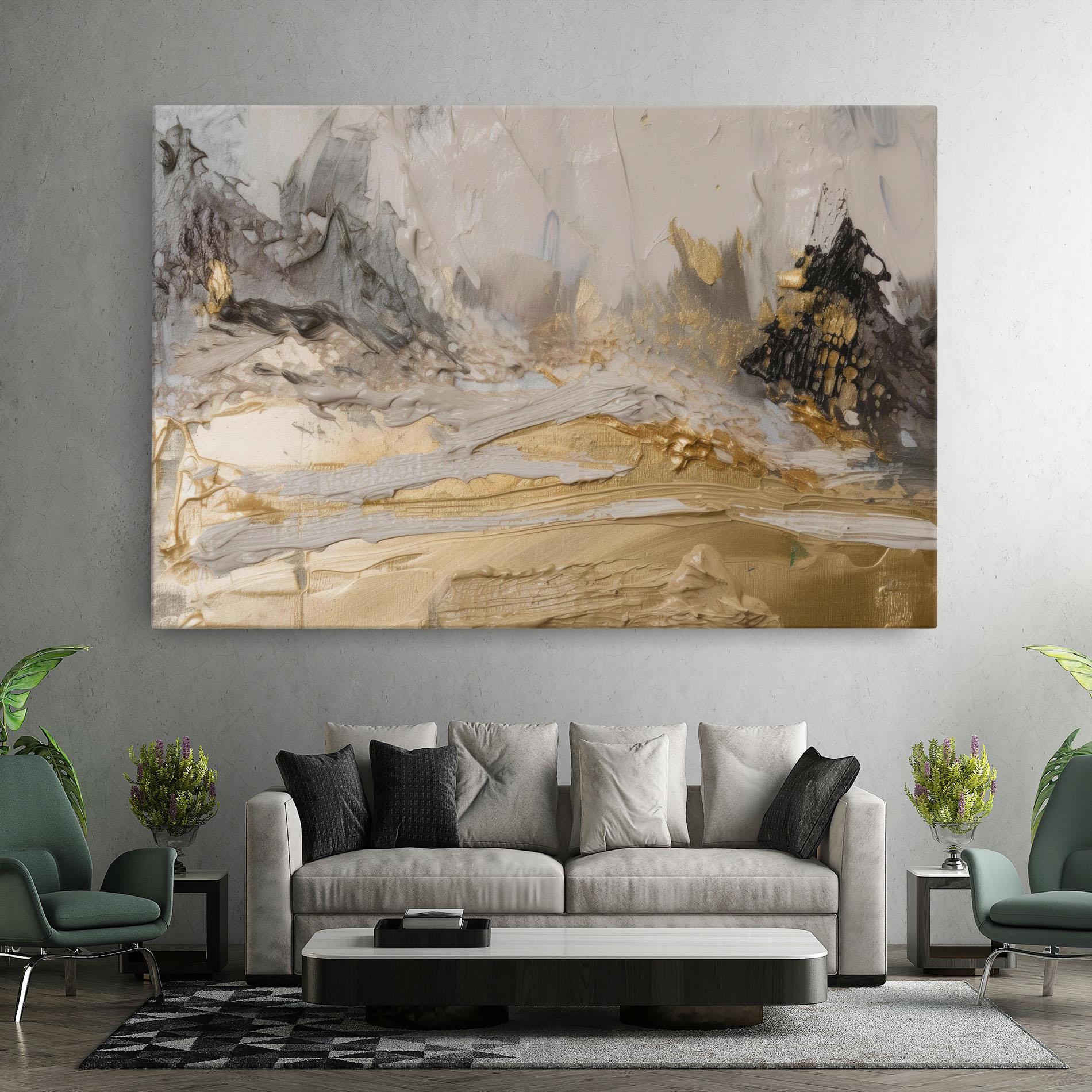 Картина на платно Abstract White Waves mockup 7