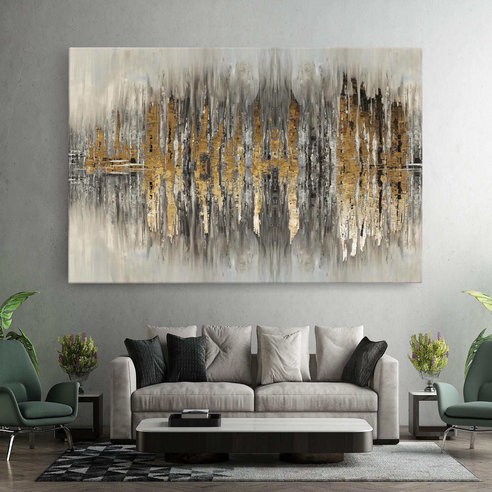 Картина на платно Acrylic Silver Paint mockup 7