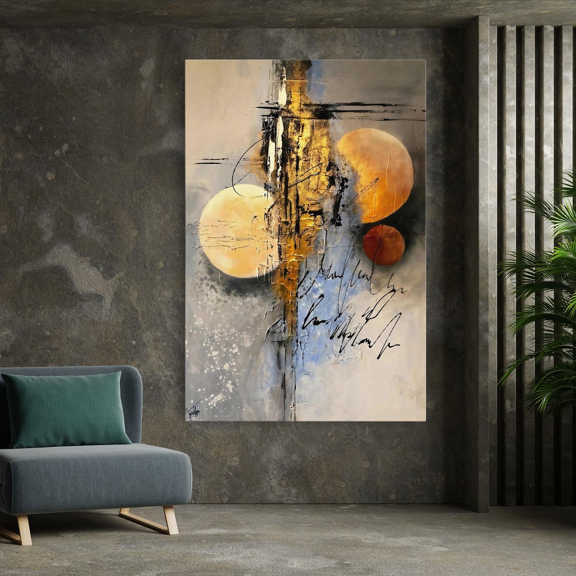 Картина на платно Abstract Moons mockup 7