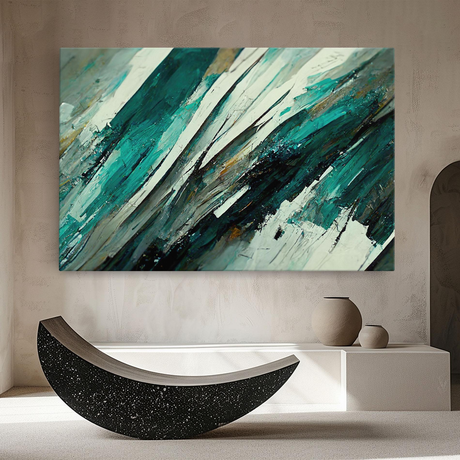 Картина на платно Abstract Green Artwork mockup 8