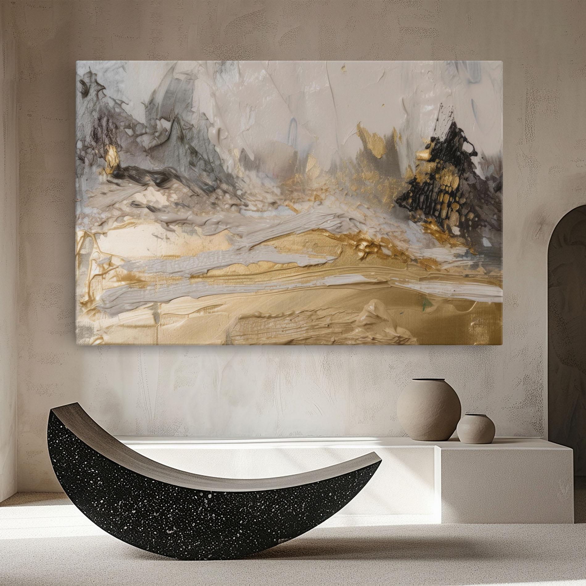 Картина на платно Abstract White Waves mockup 8