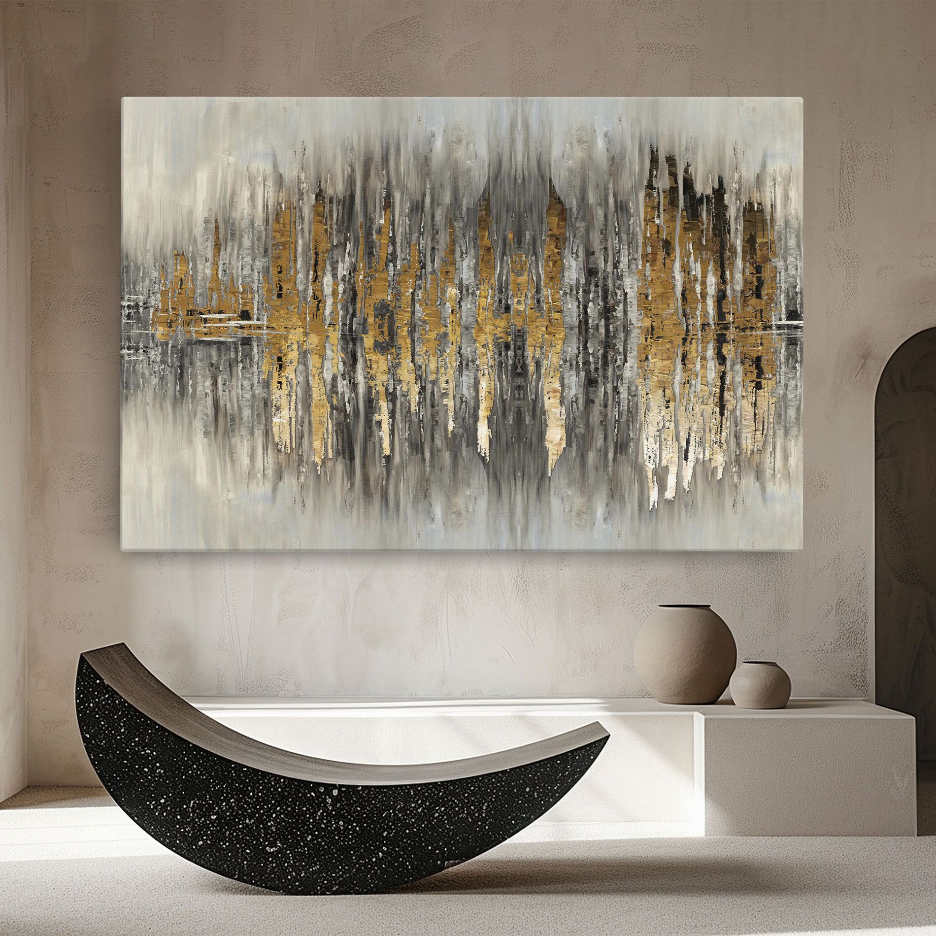 Картина на платно Acrylic Silver Paint