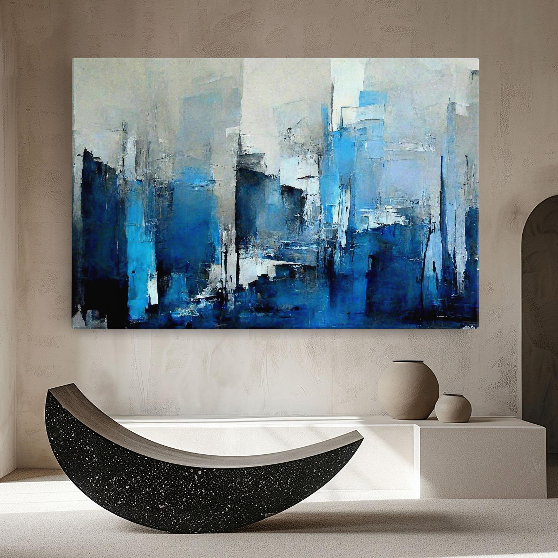 Картина на платно Blue Gray Color mockup 8