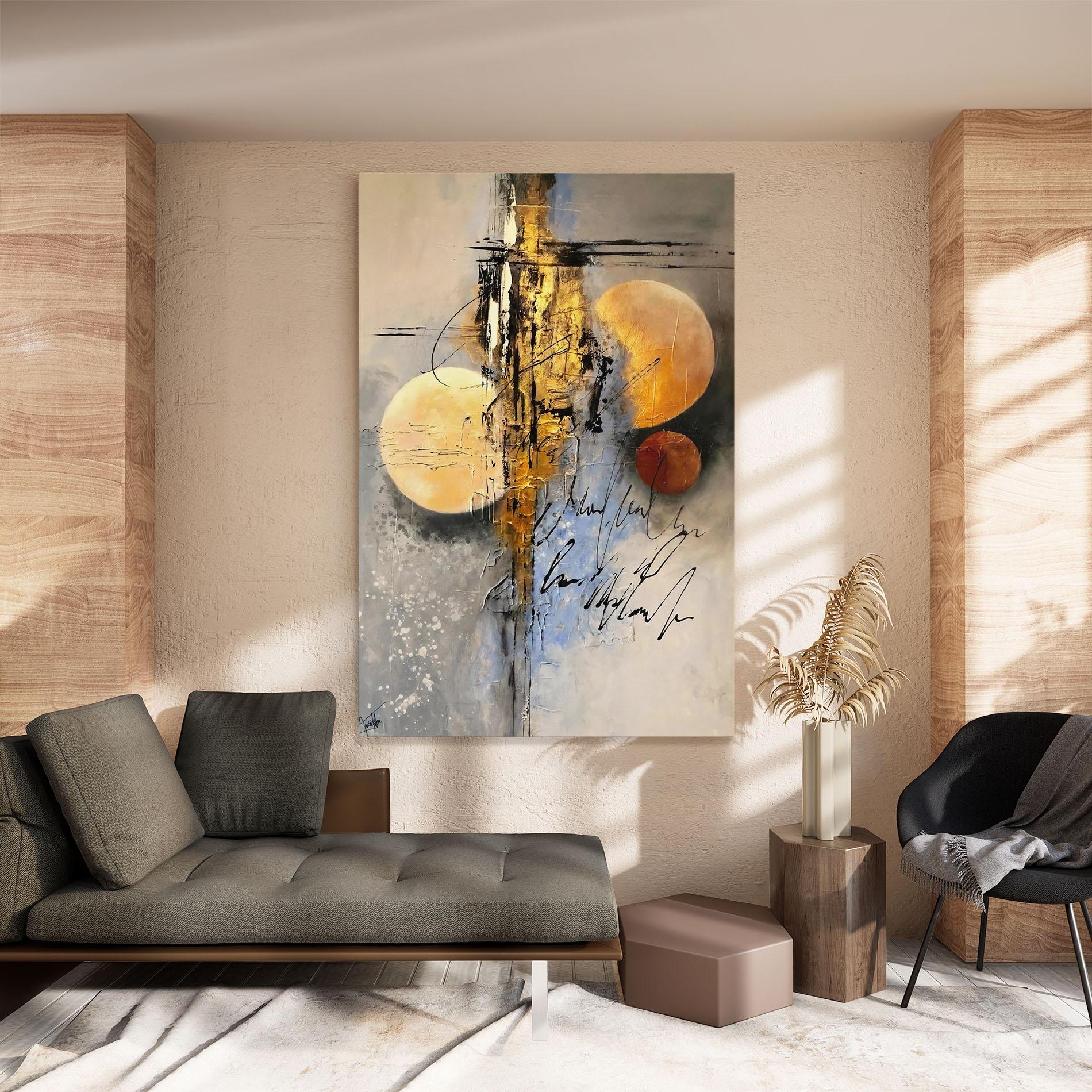 Картина на платно Abstract Moons mockup 8