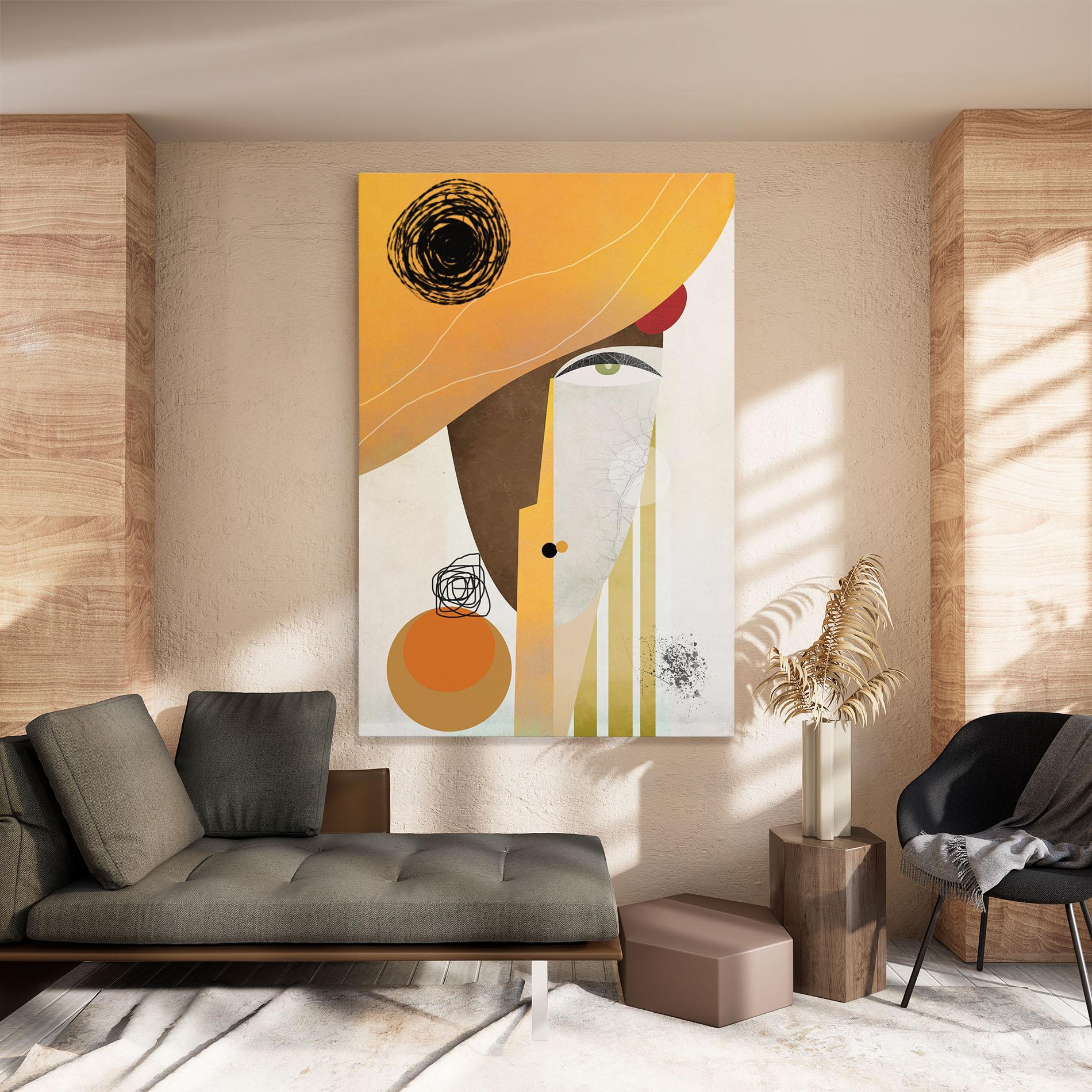 Картина на платно Abstract Orange Face mockup 8