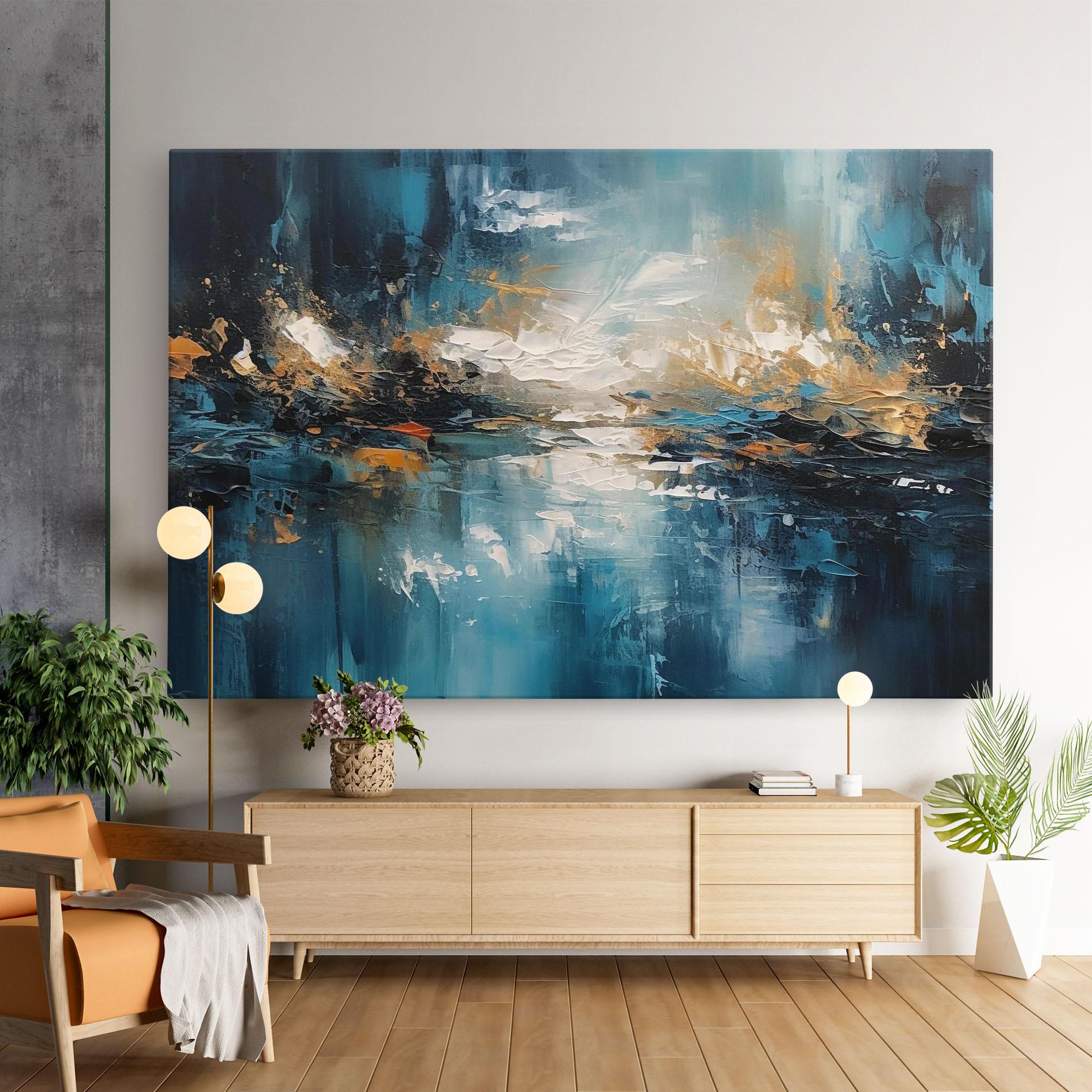 Картина на платно Abstract Blue Art mockup 9