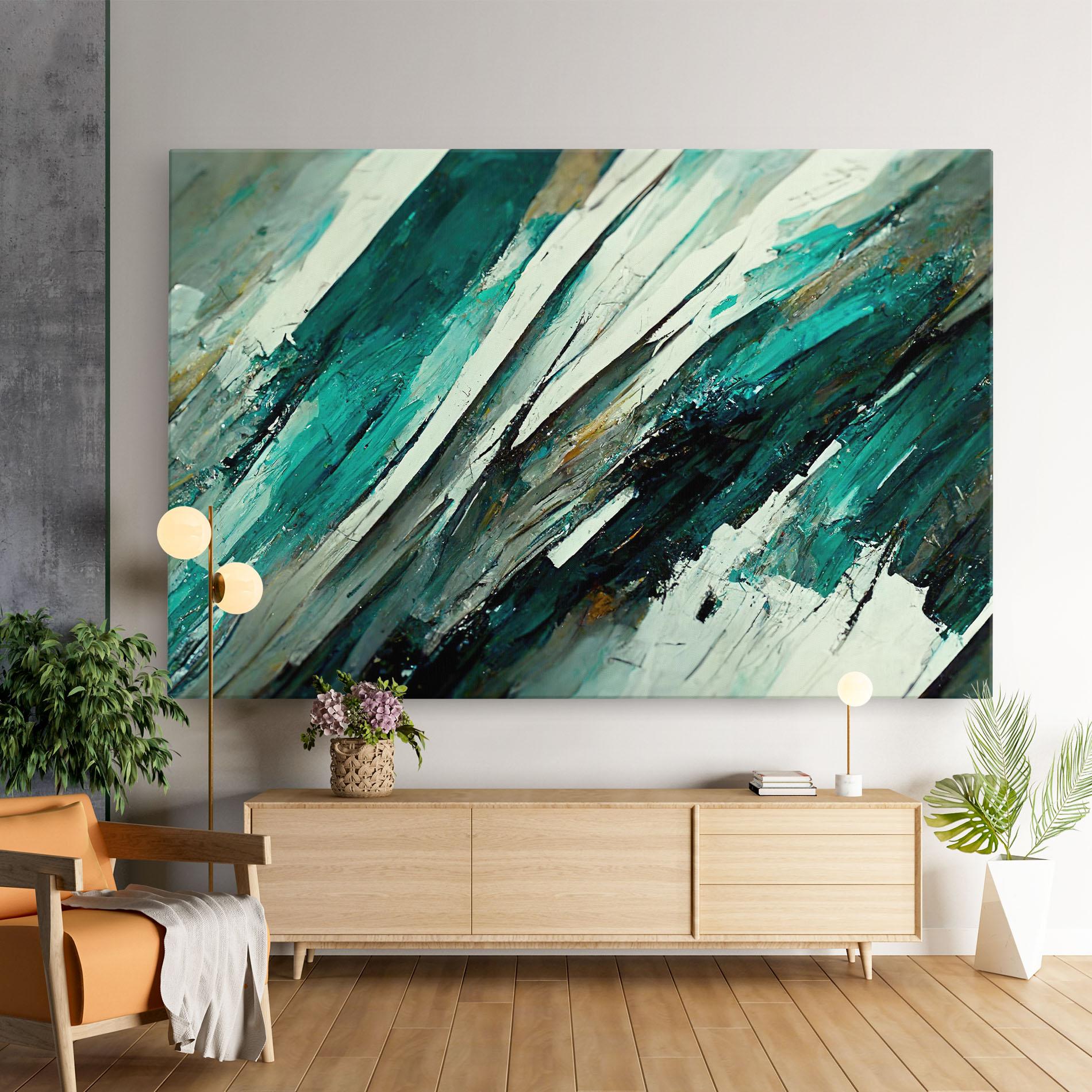 Картина на платно Abstract Green Artwork mockup 9