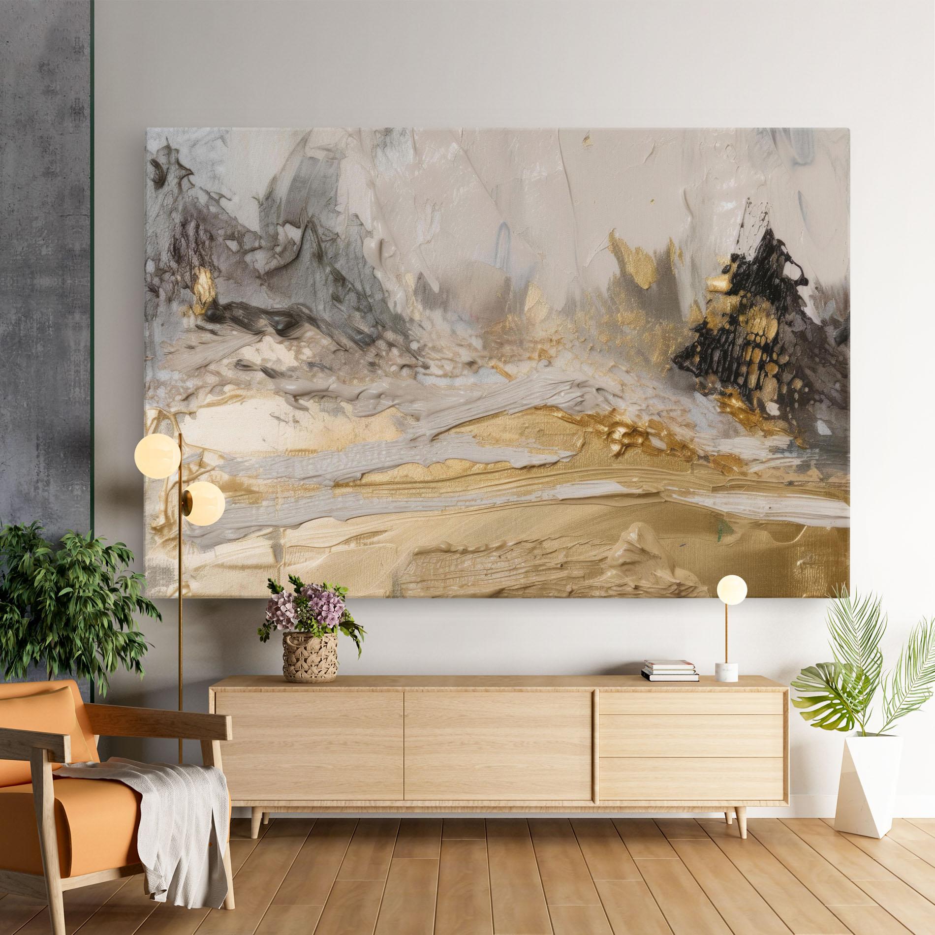 Картина на платно Abstract White Waves mockup 9