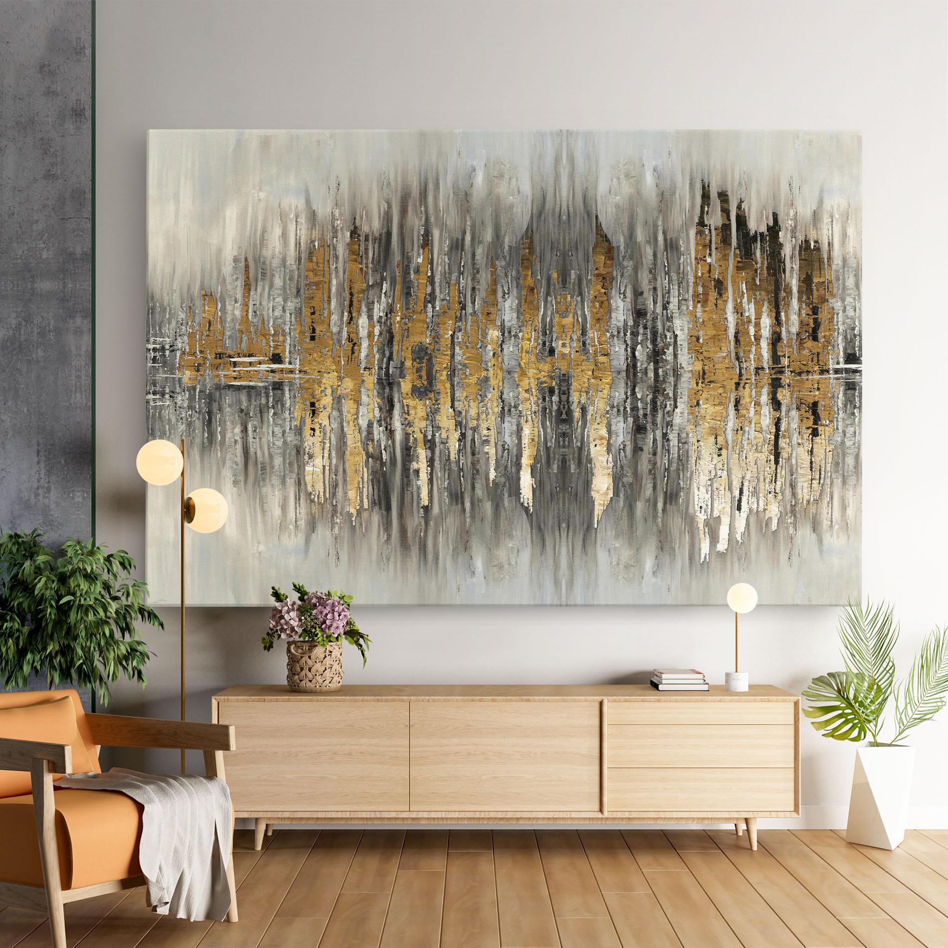 Картина на платно Acrylic Silver Paint mockup 9