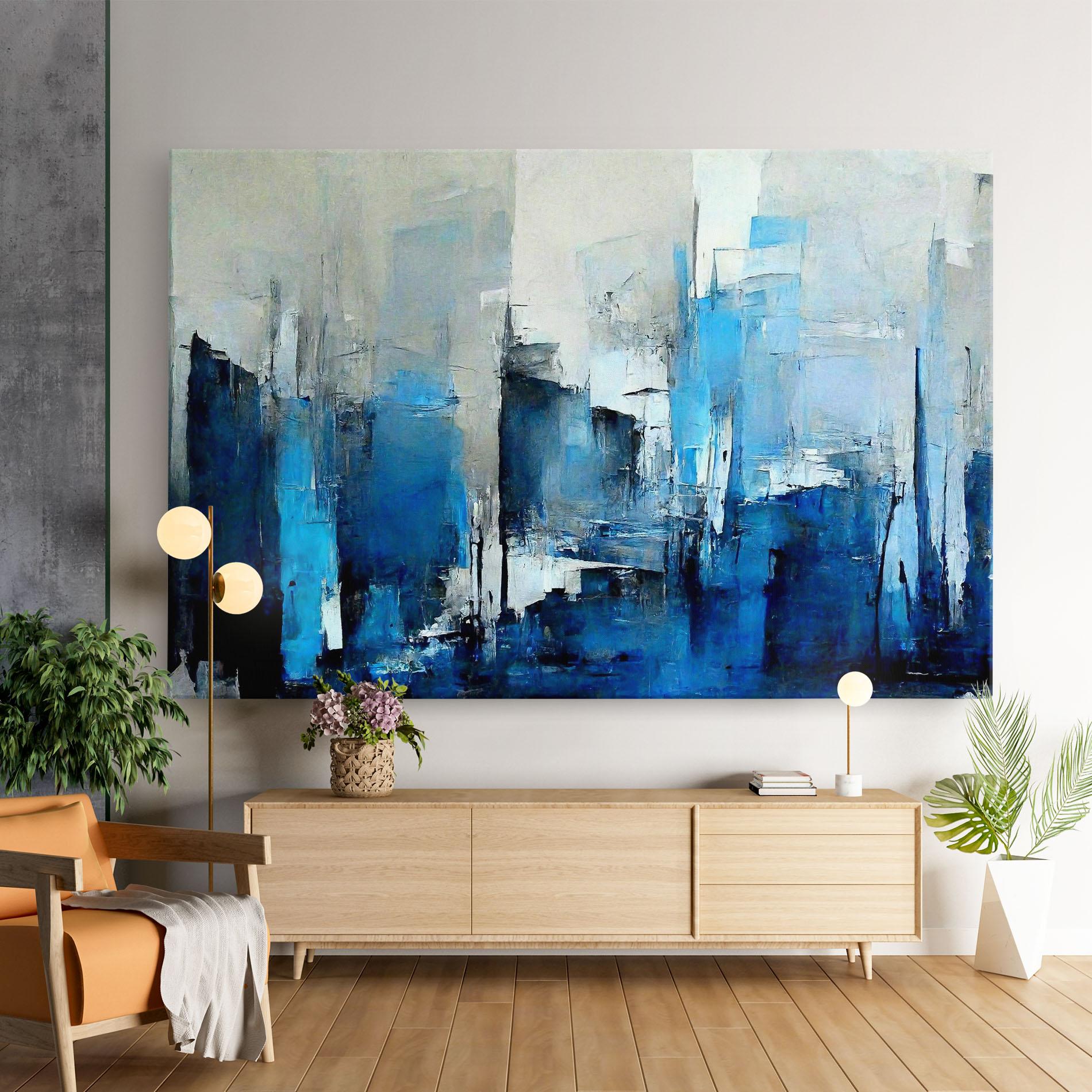 Картина на платно Blue Gray Color mockup 9