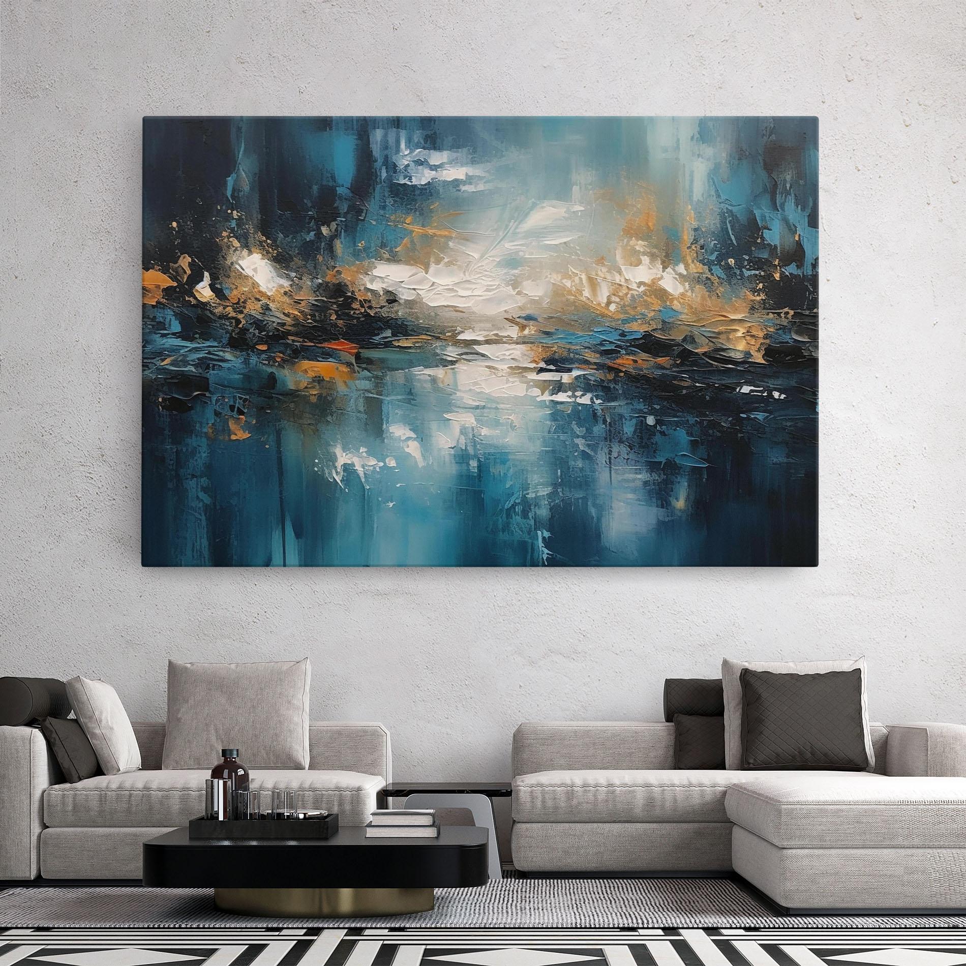 Картина на платно Abstract Blue Art mockup 2