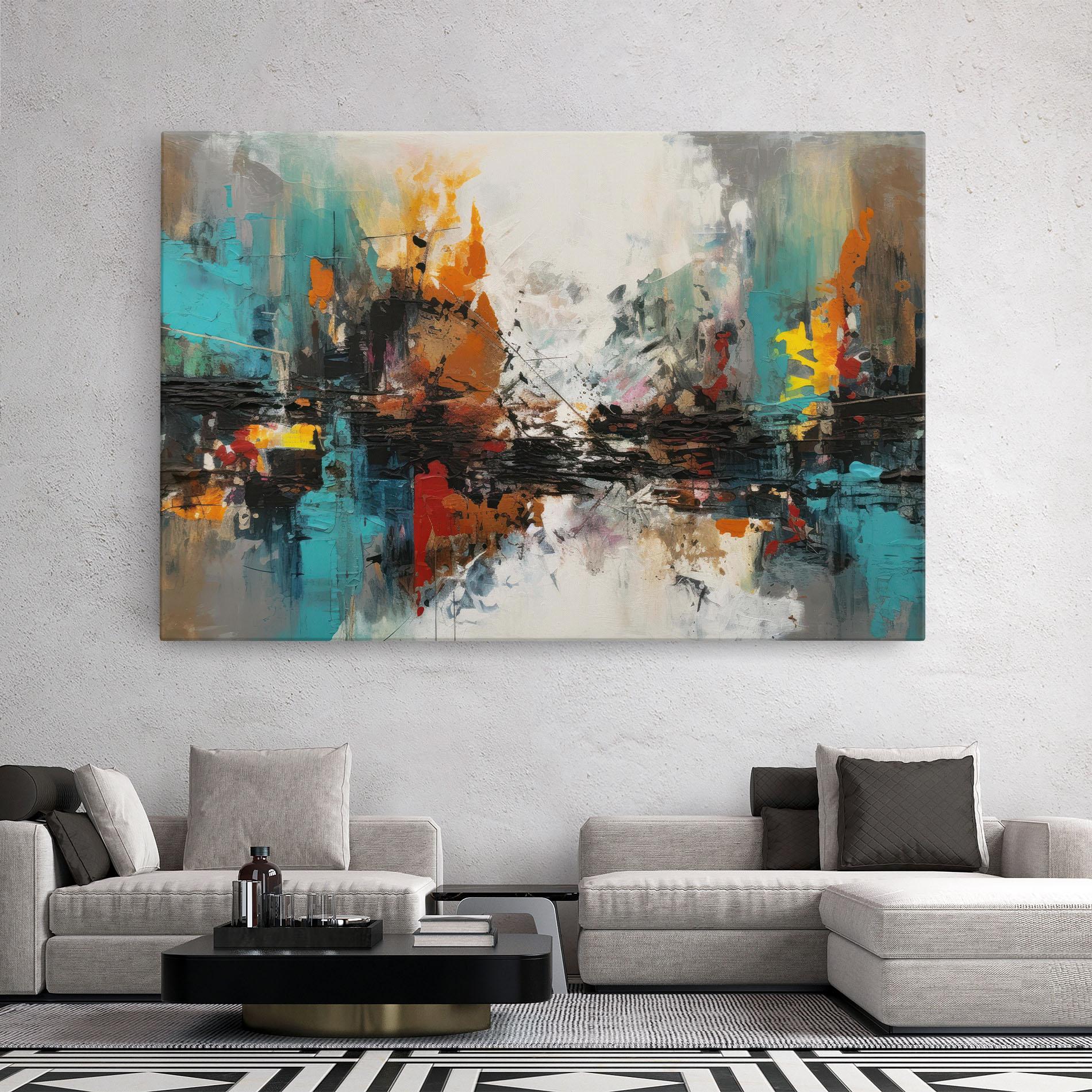 Картина на платно Abstract City Painting mockup 2