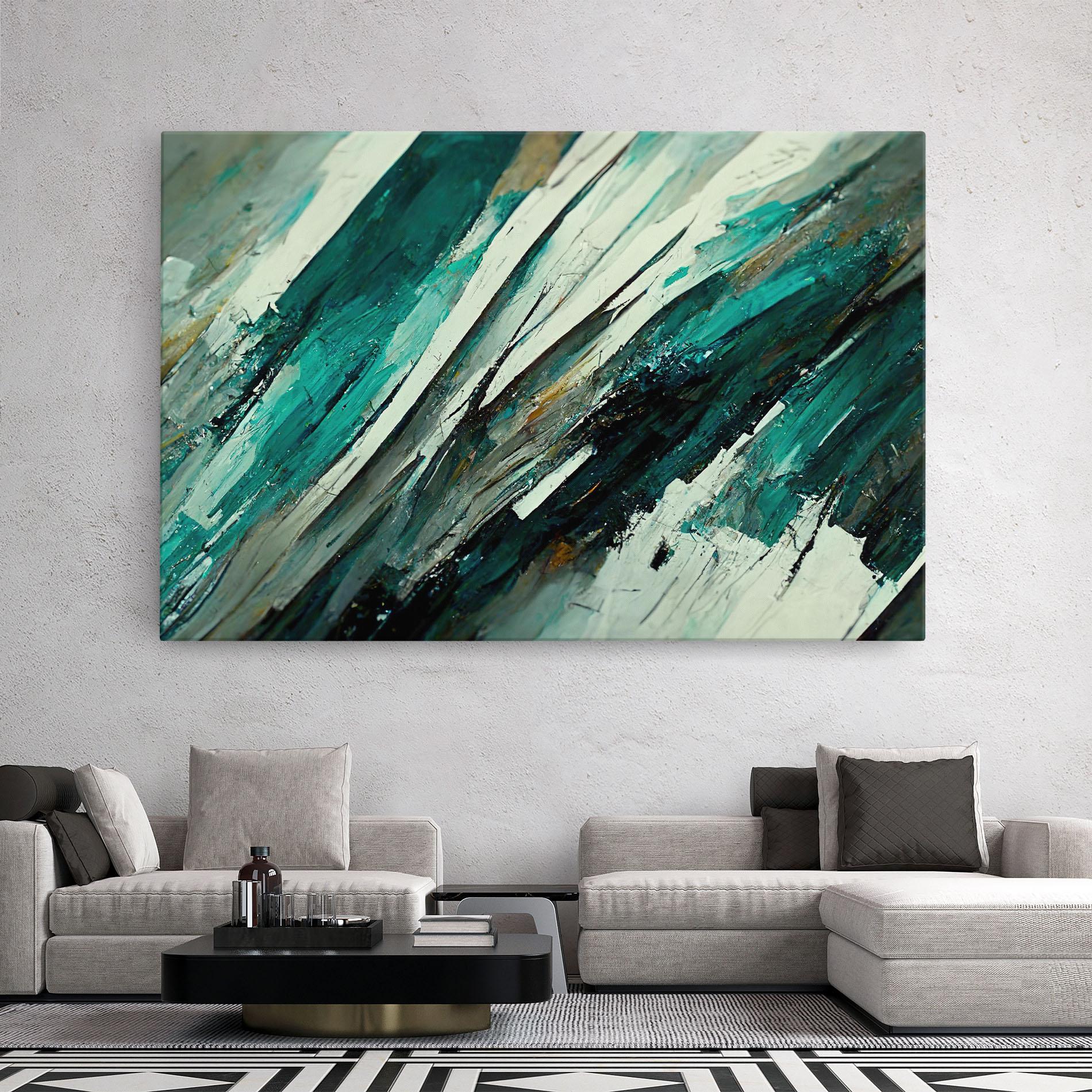 Картина на платно Abstract Green Artwork mockup 2