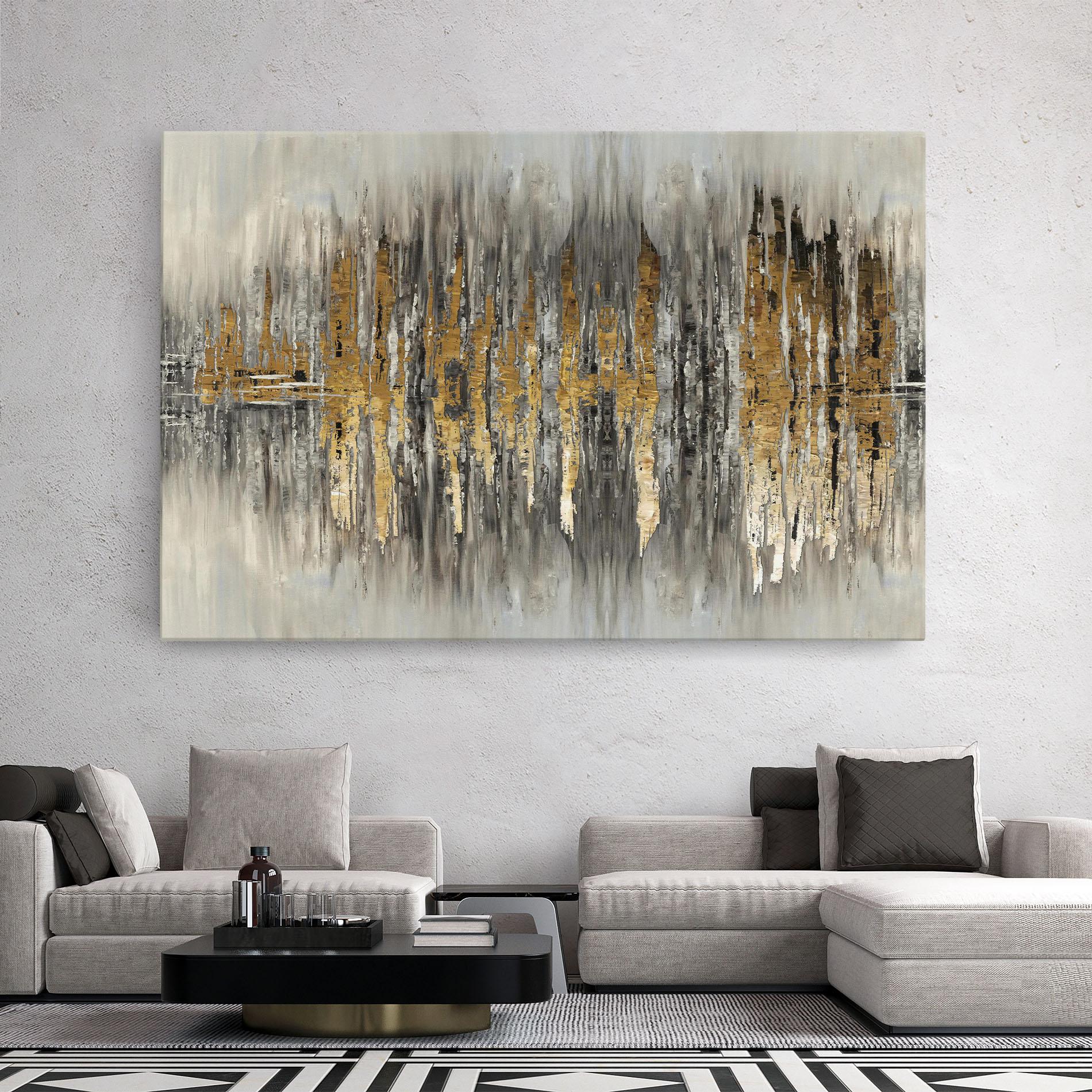 Картина на платно Acrylic Silver Paint mockup 2