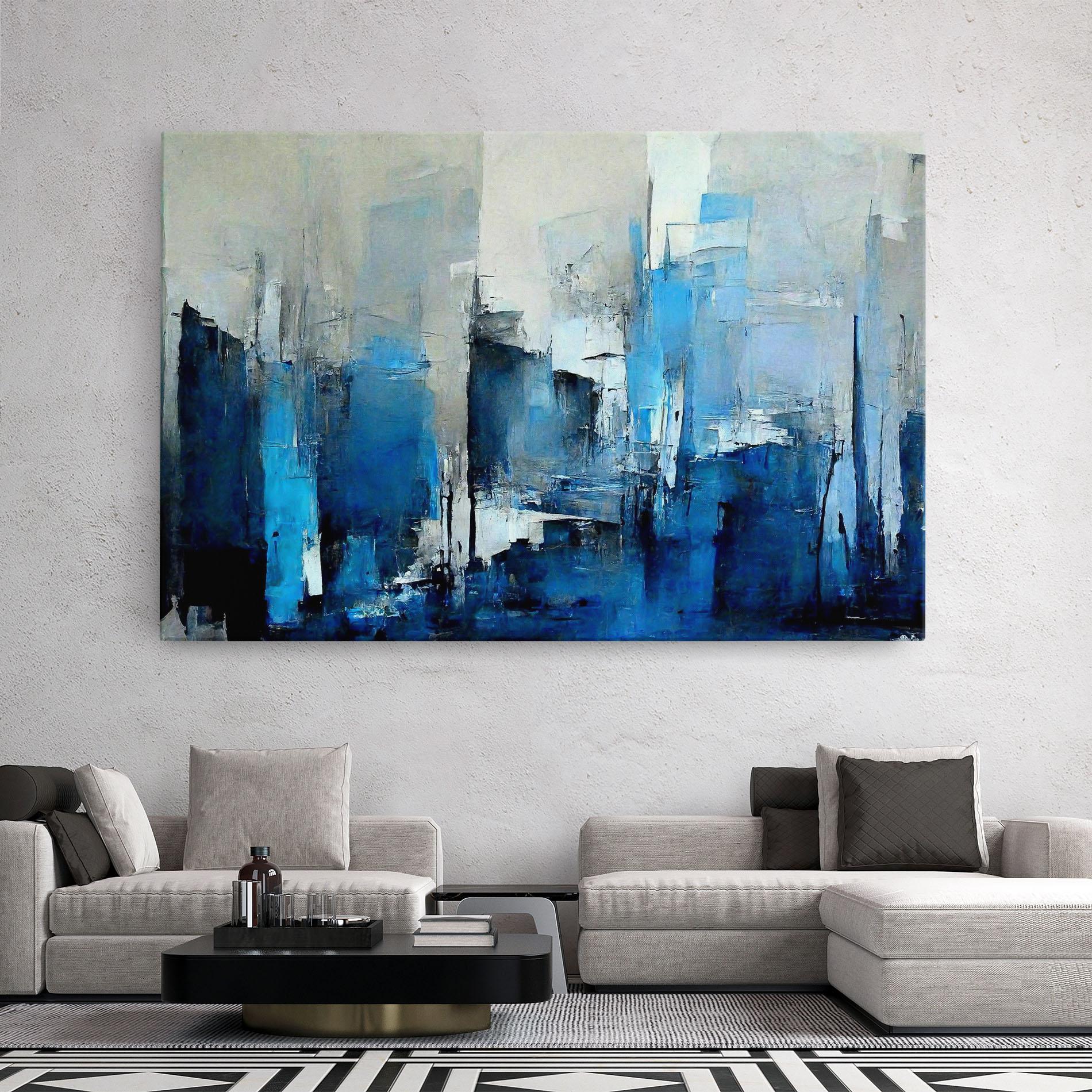 Картина на платно Blue Gray Color mockup 2