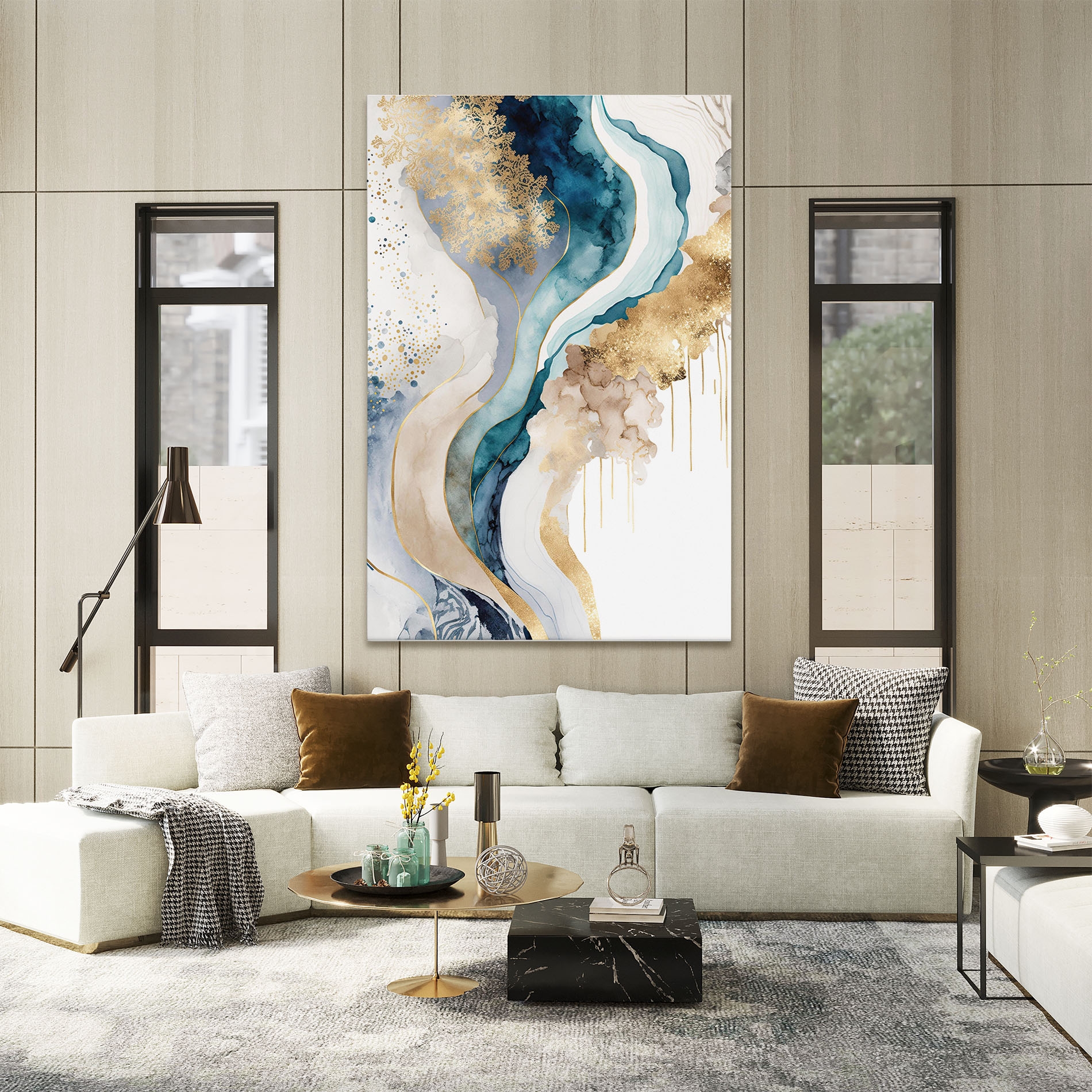 Картина на платно Light Blue Waves