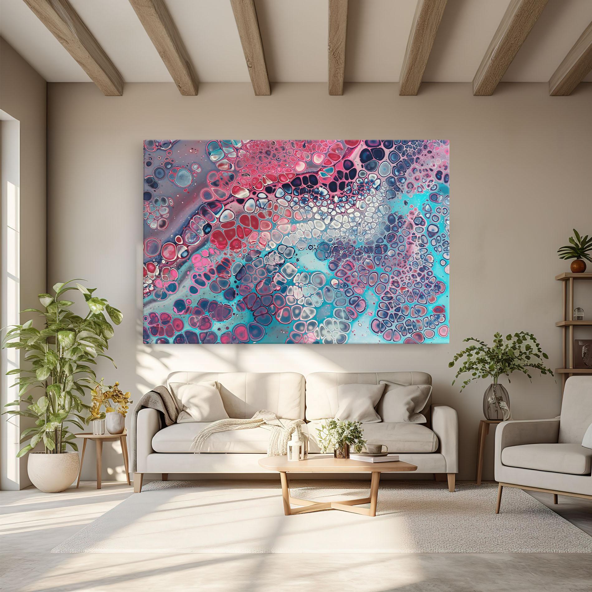 Картина на платно Abstract Blue Objects mockup 6