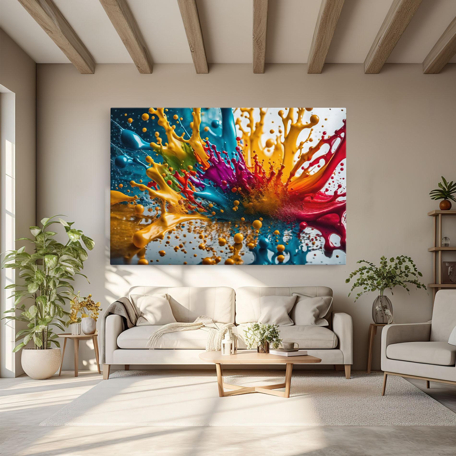 Картина на платно Colorful Water Splash mockup 6