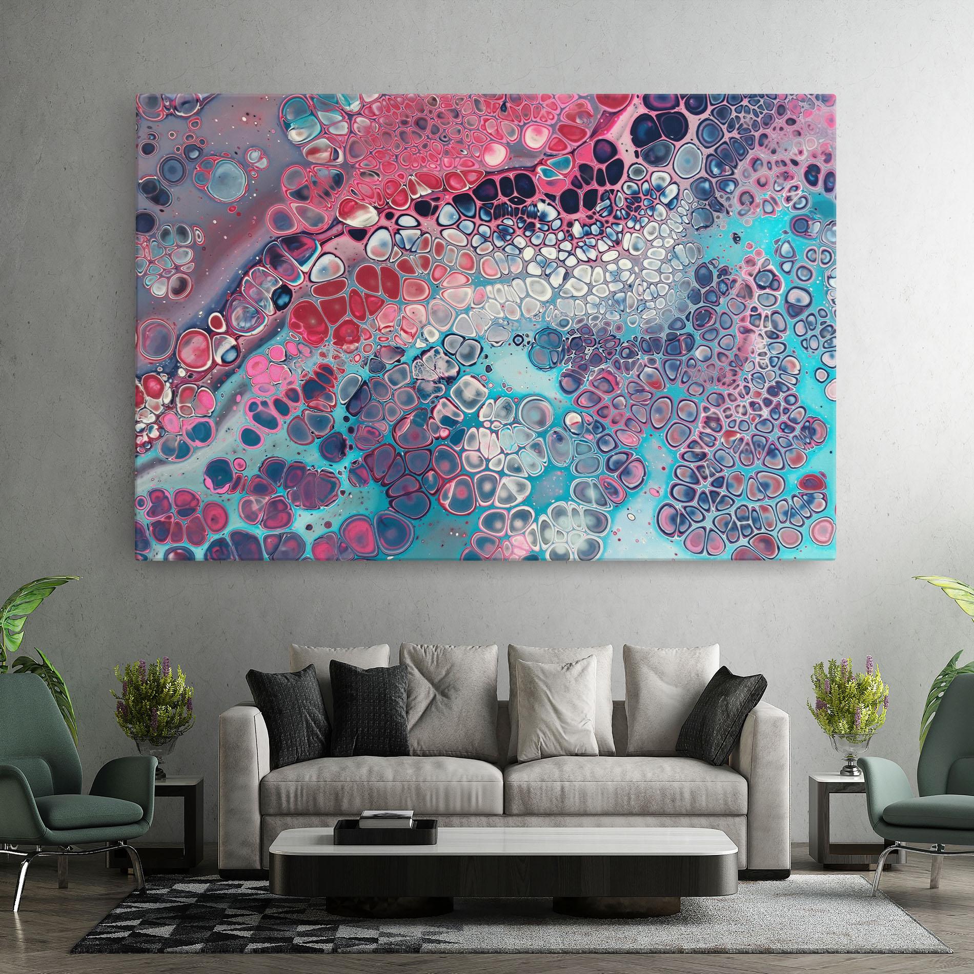 Картина на платно Abstract Blue Objects mockup 7