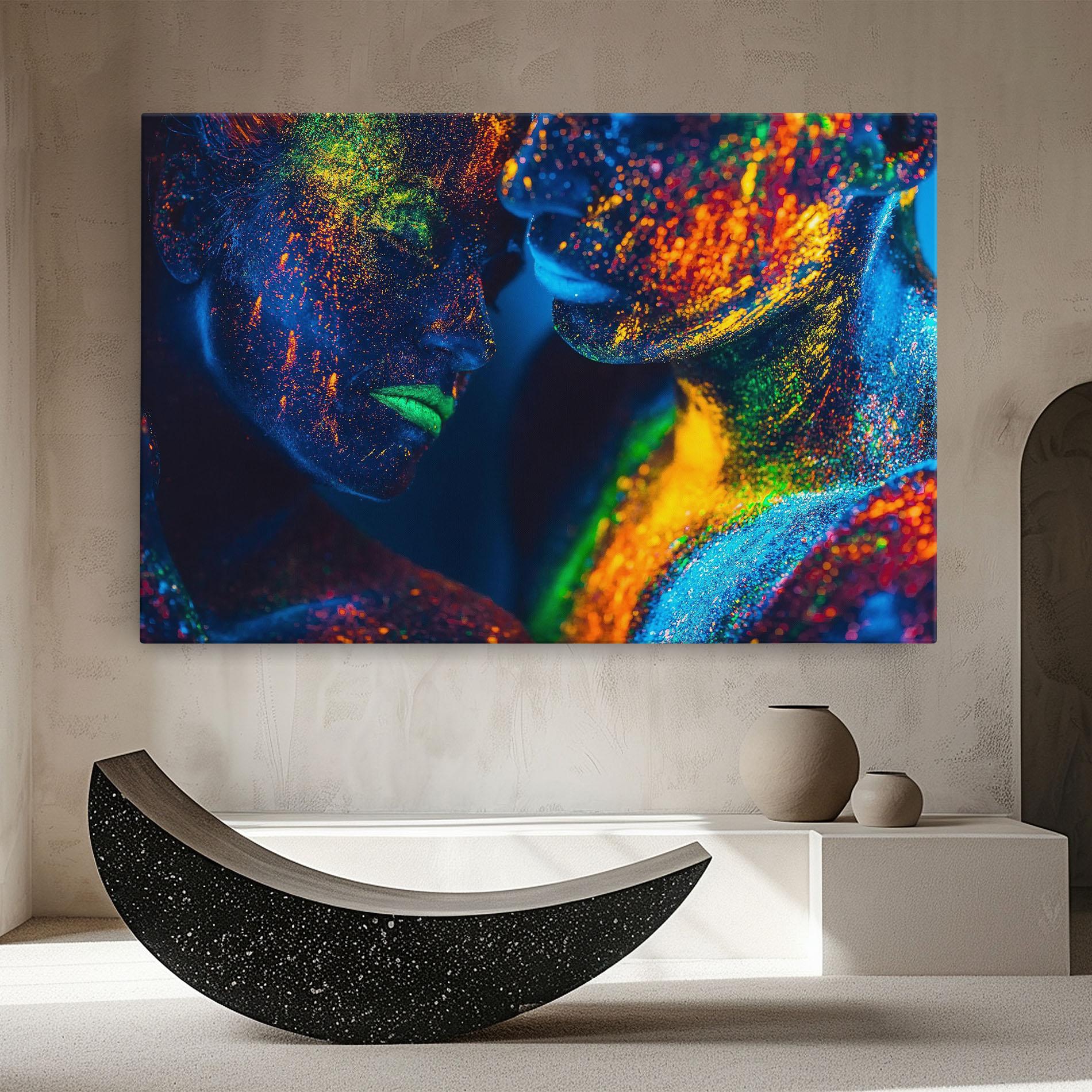 Картина на платно Fluorescent Green Lips mockup 8