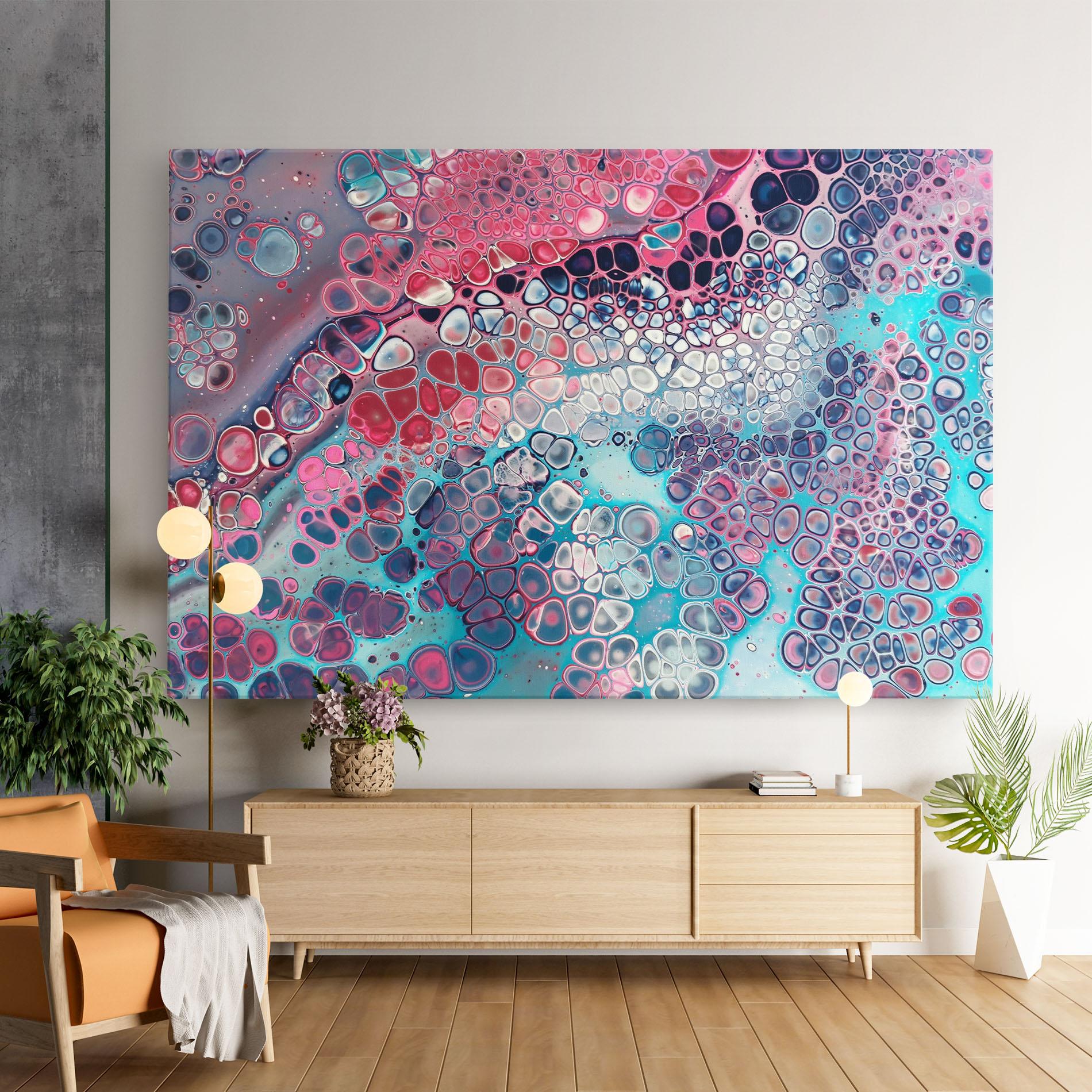 Картина на платно Abstract Blue Objects mockup 9
