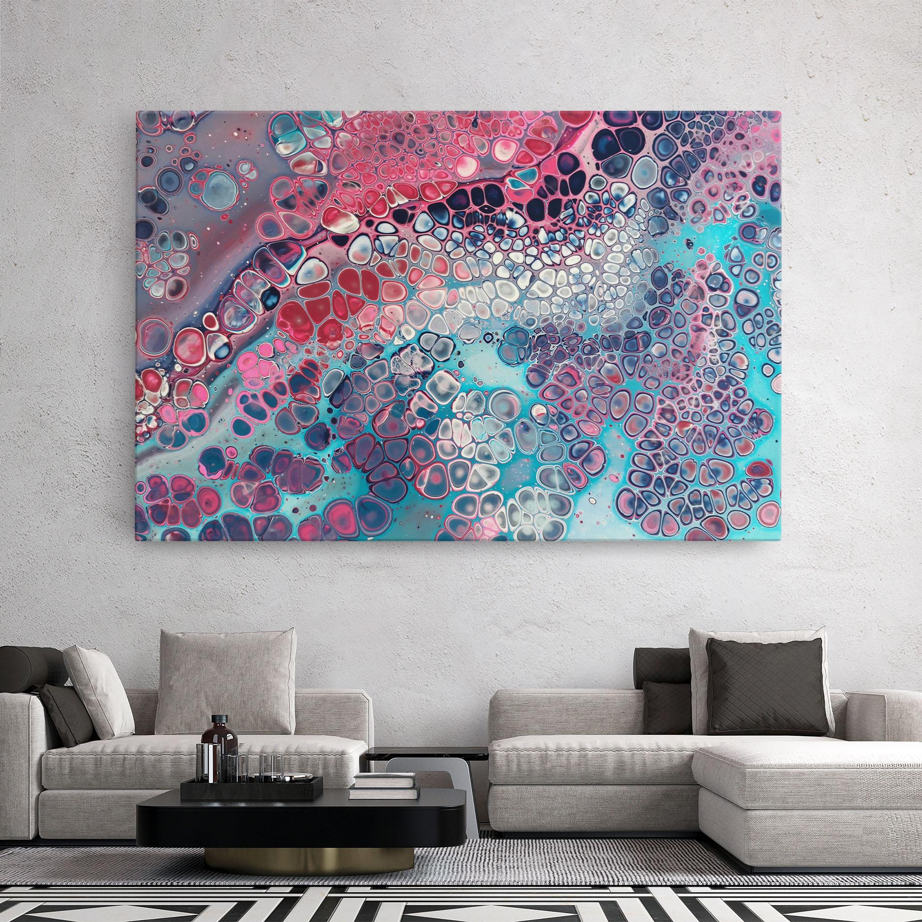 Картина на платно Abstract Blue Objects mockup 2