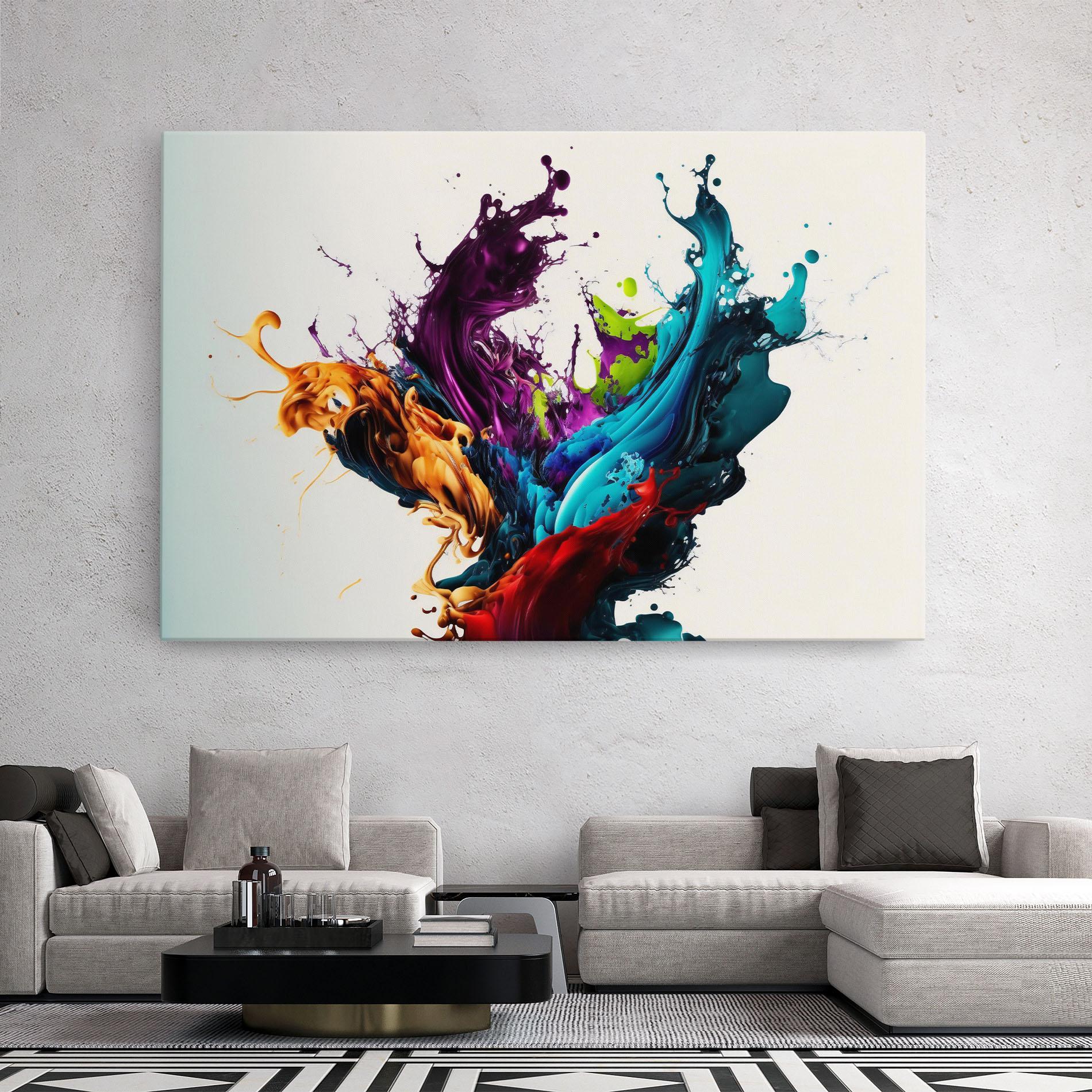 Картина на платно Dark Purple Splash mockup 2