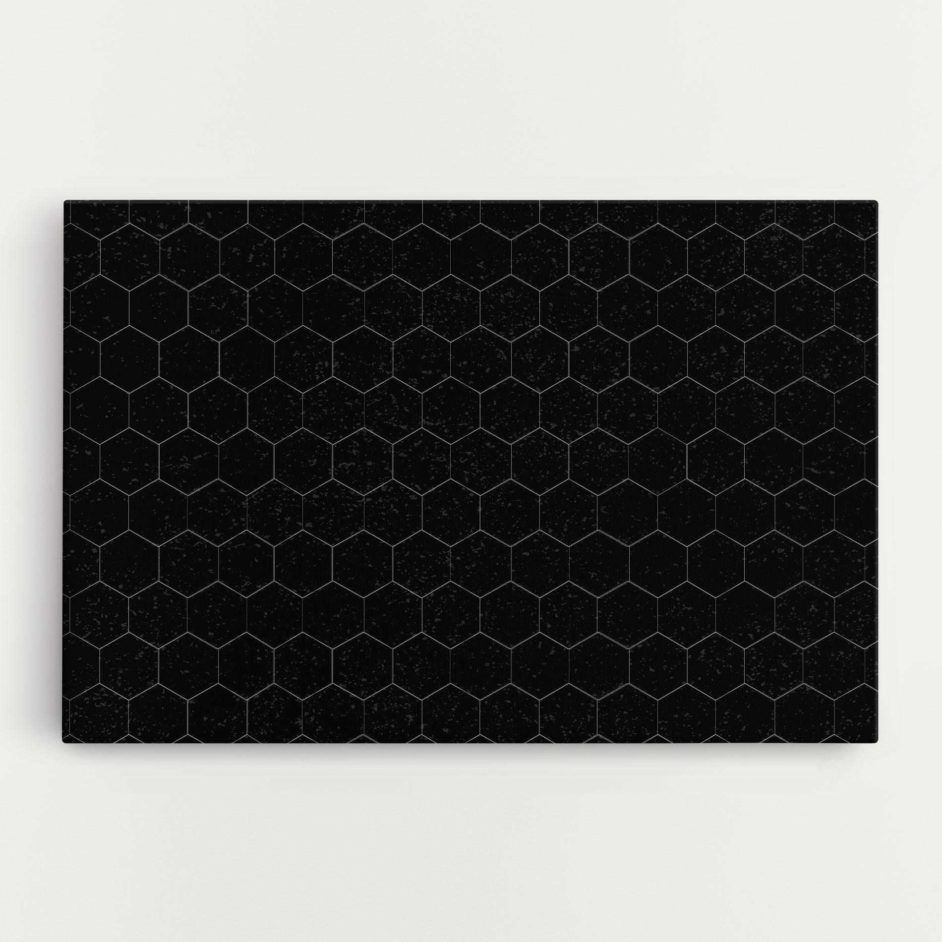 Картина на платно Black Hexagon mockup 0