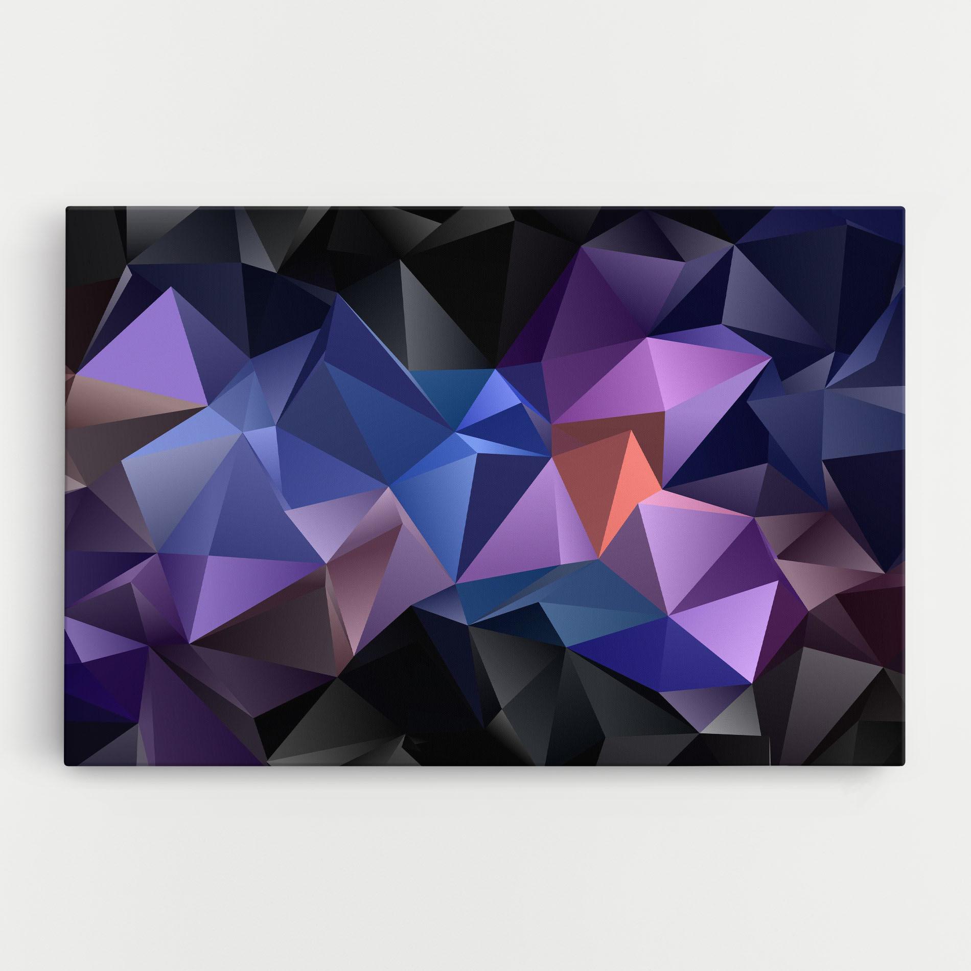 Картина на платно Black Purple Triangle mockup 0