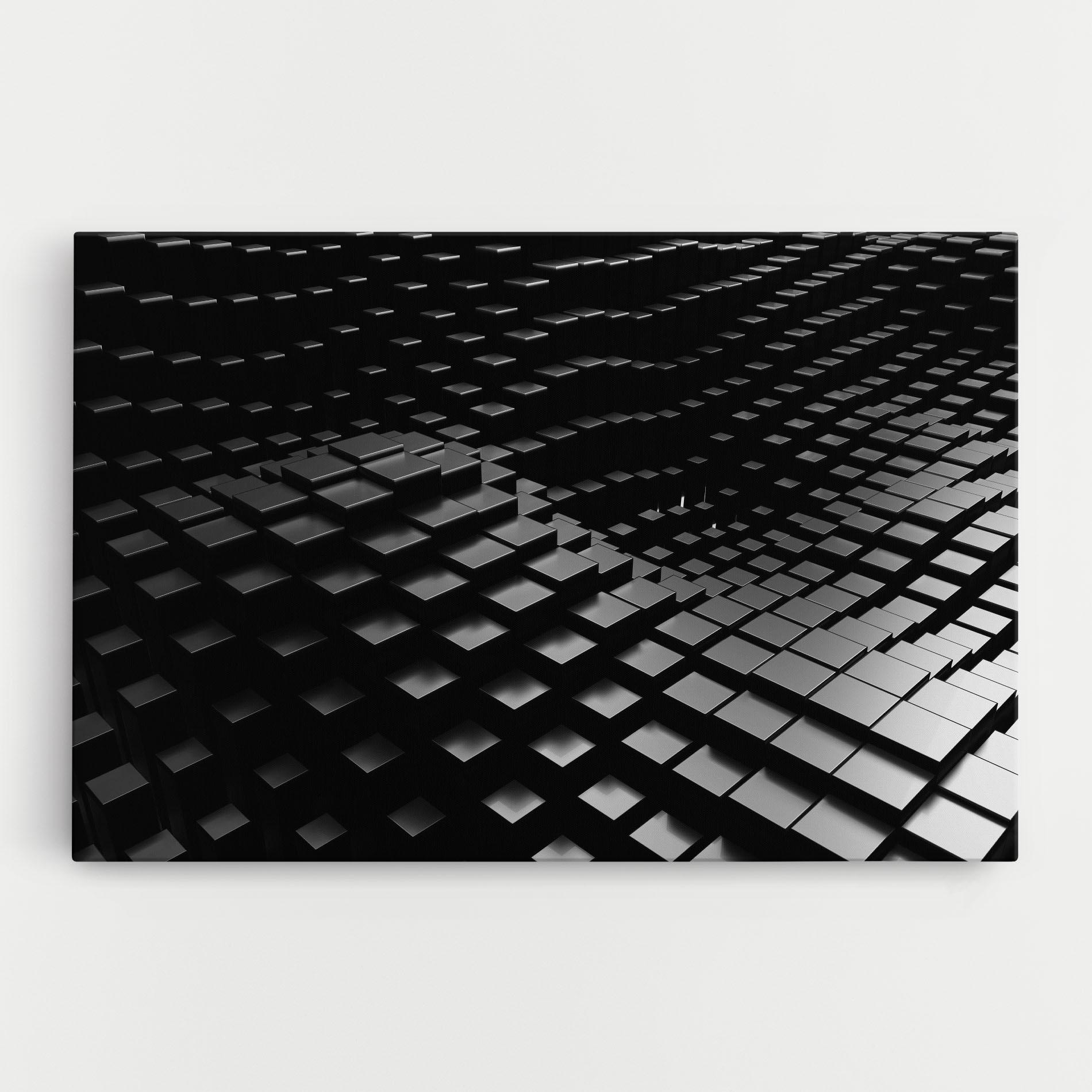 Картина на платно Black Square Wave mockup 0