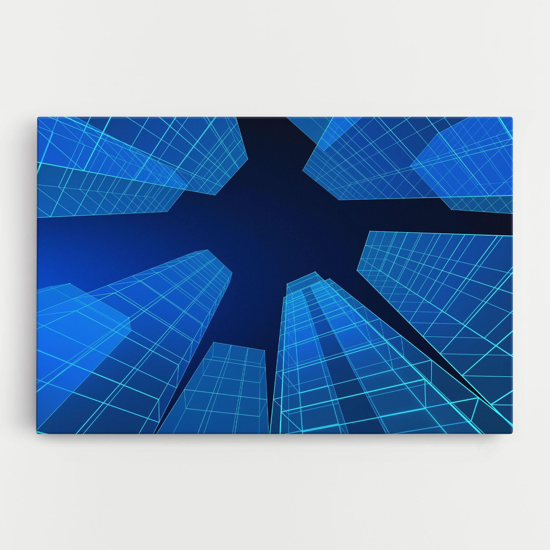 Картина на платно Blue Buildings mockup 0