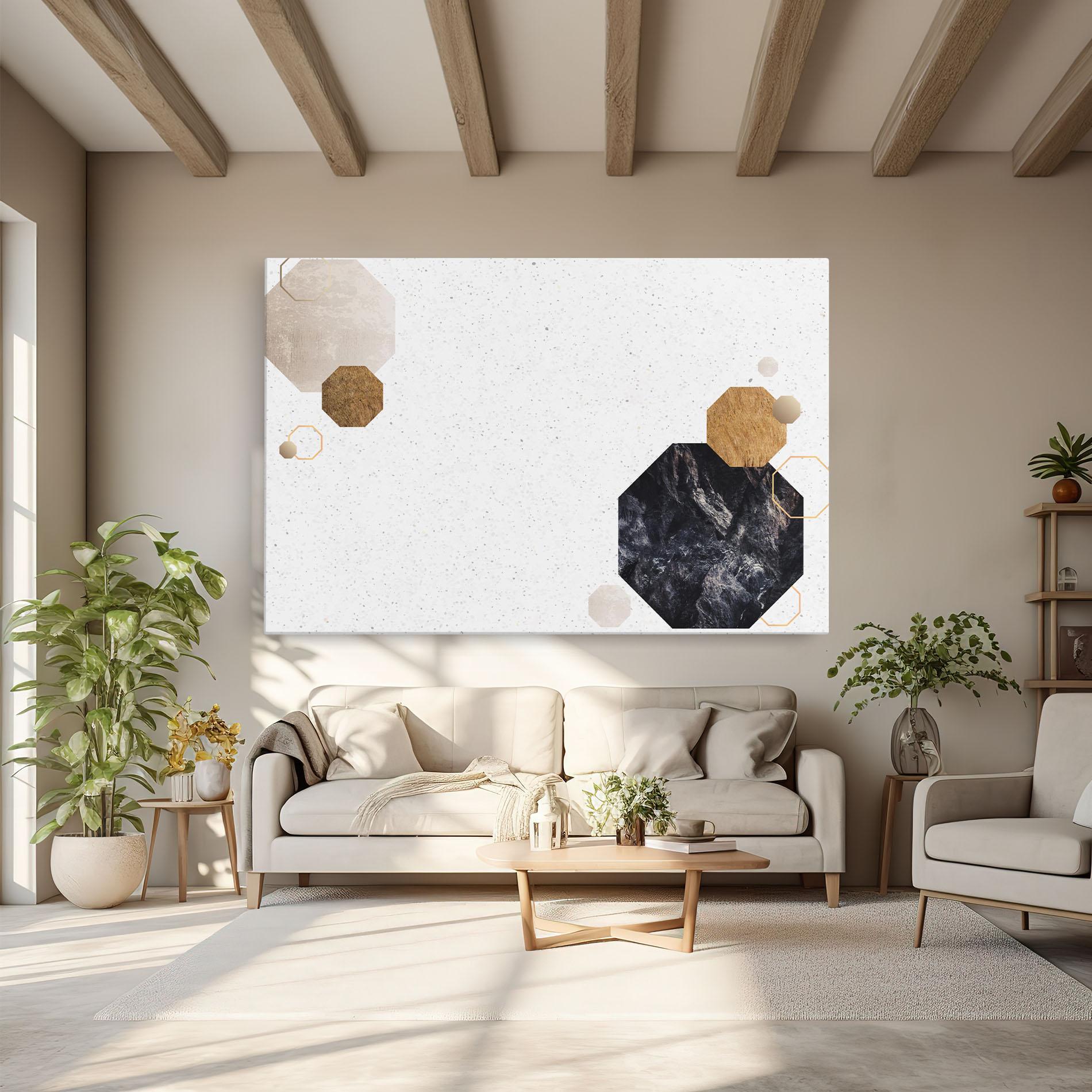Картина на платно Big Hexagon mockup 6