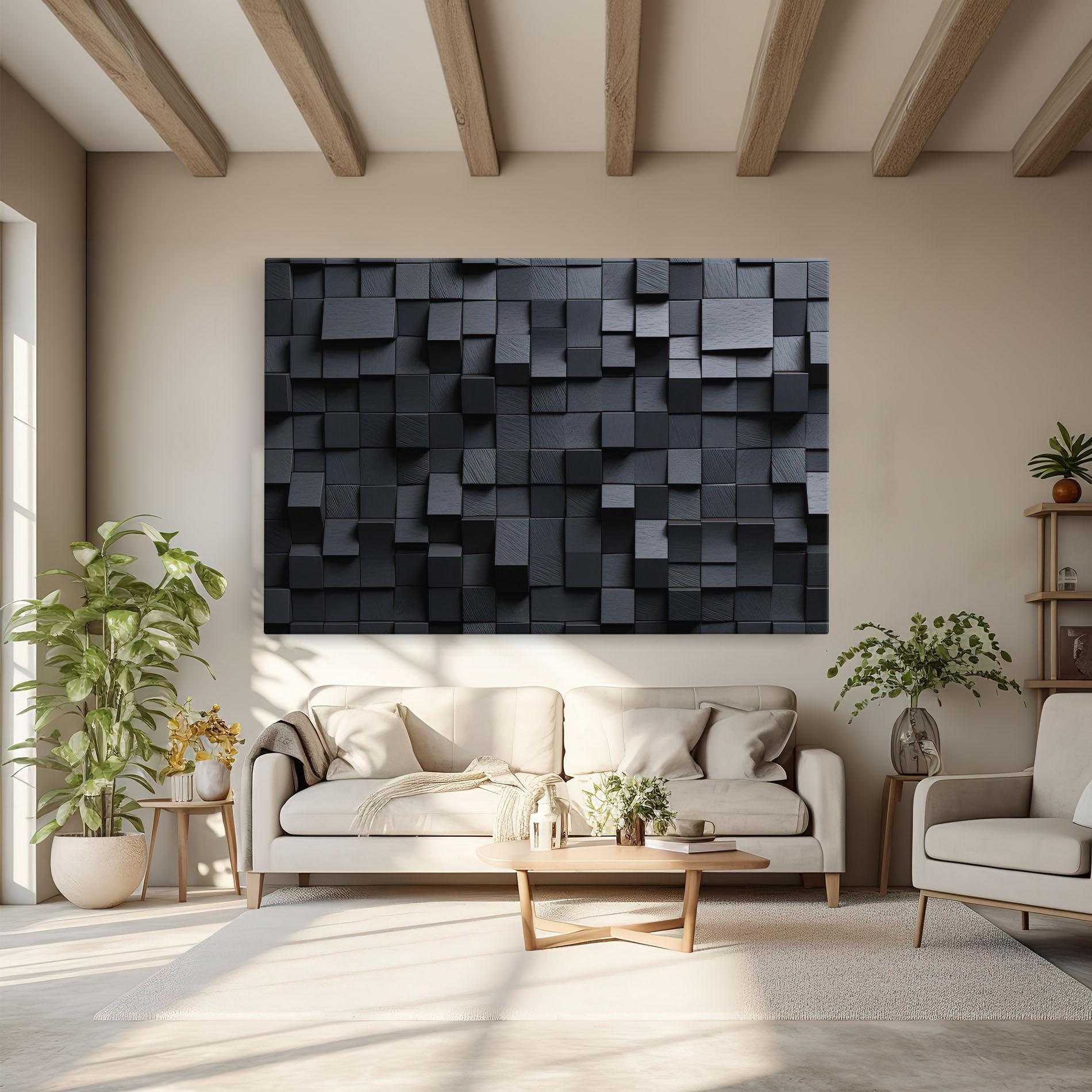 Картина на платно Black Square Pattern mockup 6