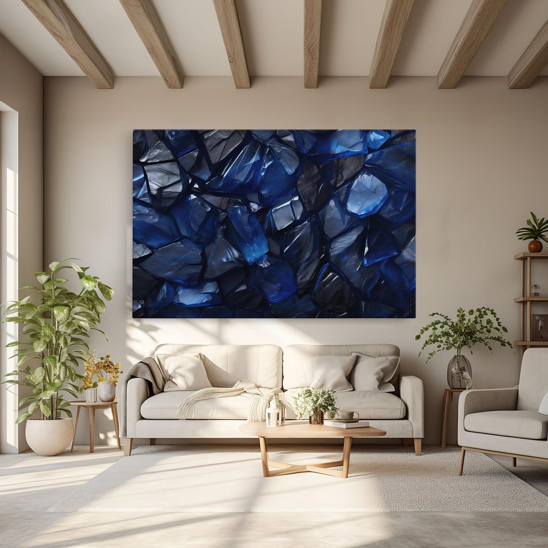 Картина на платно Blue Crystal Shape mockup 6
