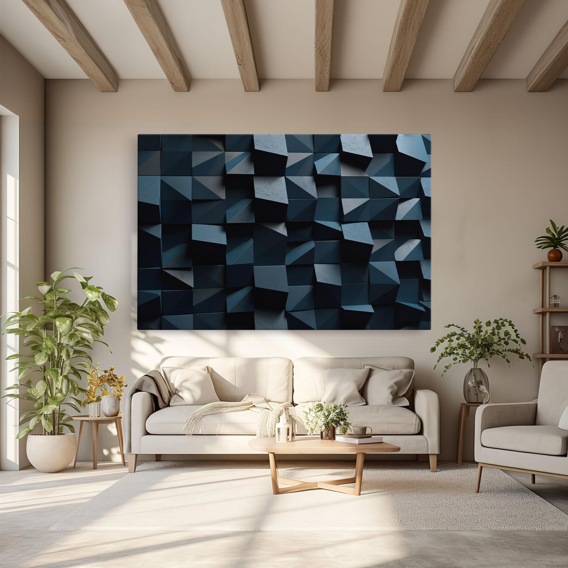 Картина на платно Dark Blue Square mockup 6