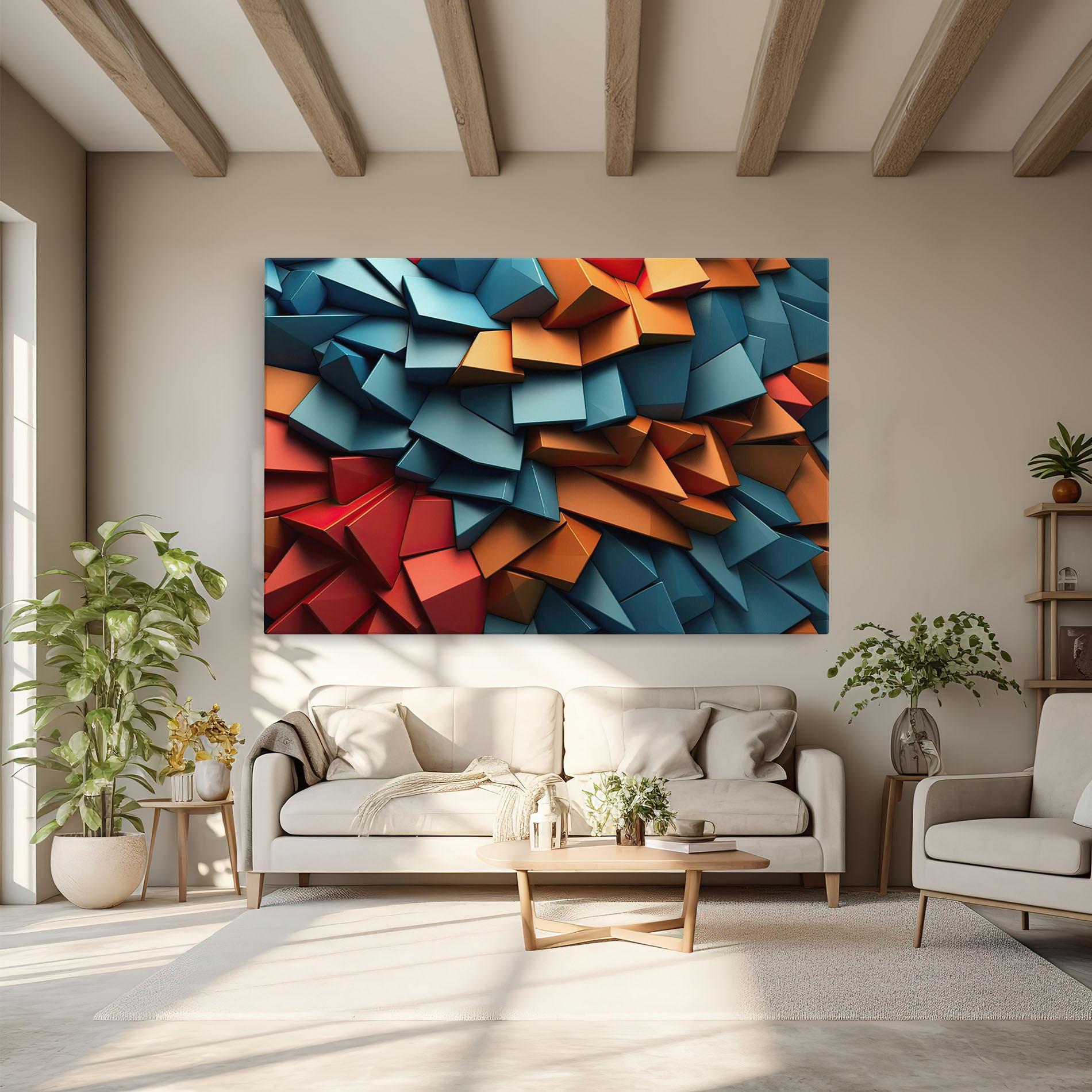 Картина на платно Multicolor Triangle mockup 6