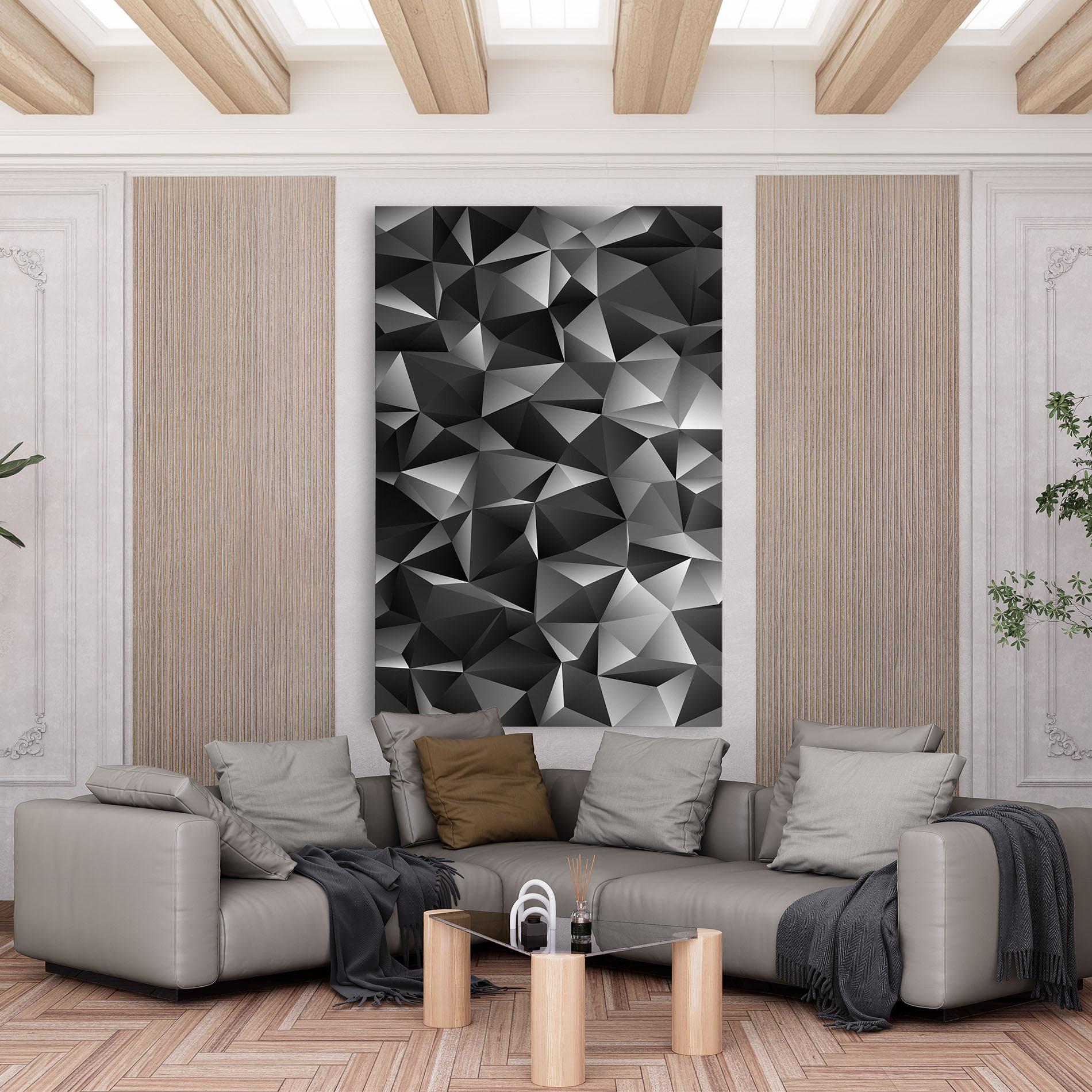 Картина на платно Black Triangle Pattern mockup 6