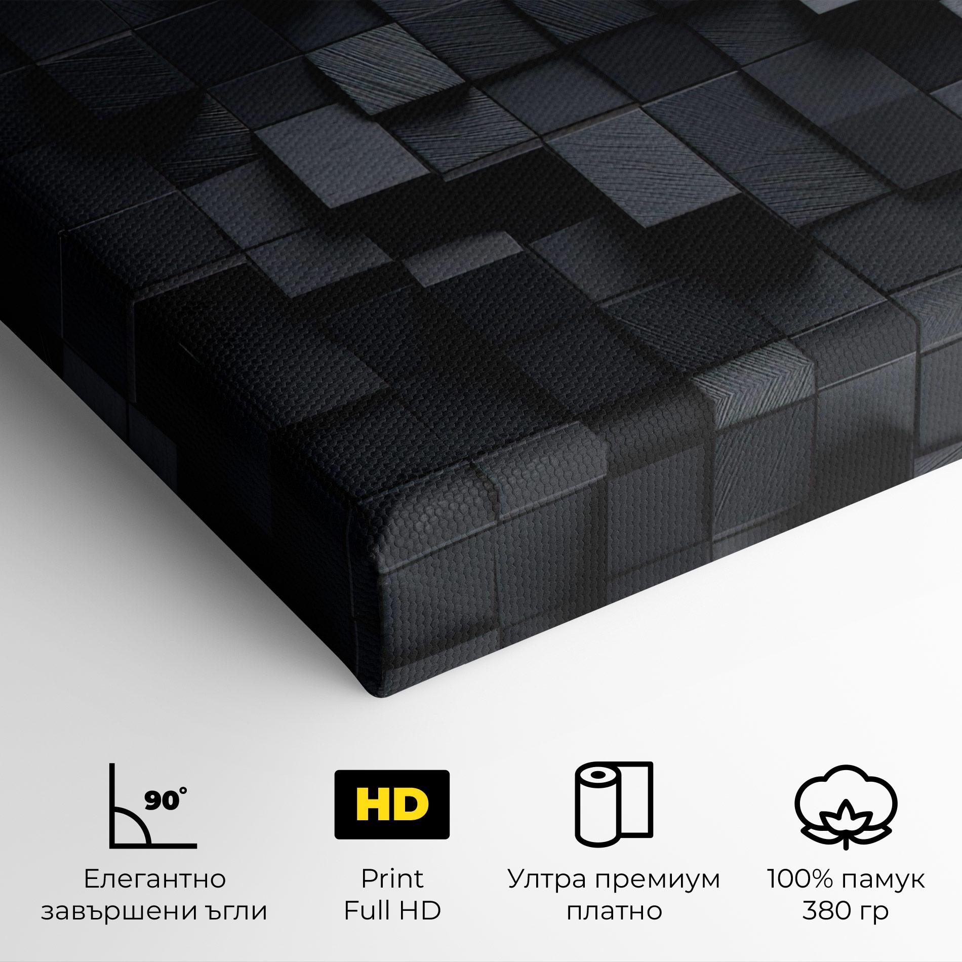 Картина на платно Black Square Pattern mockup 4