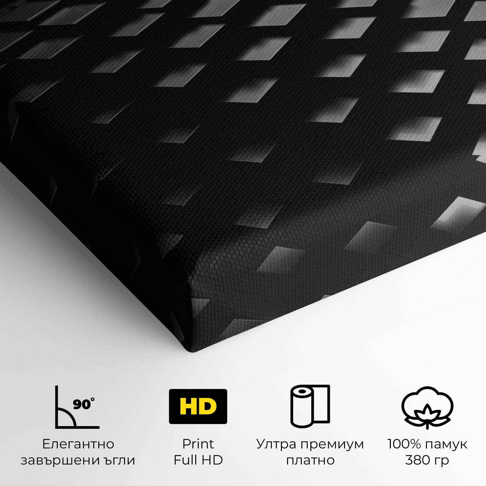 Картина на платно Black Square Wave mockup 4