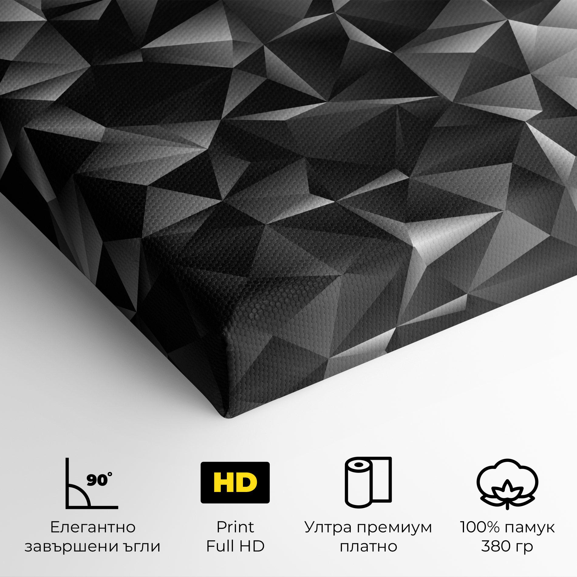 Картина на платно Black Triangle Pattern mockup 4