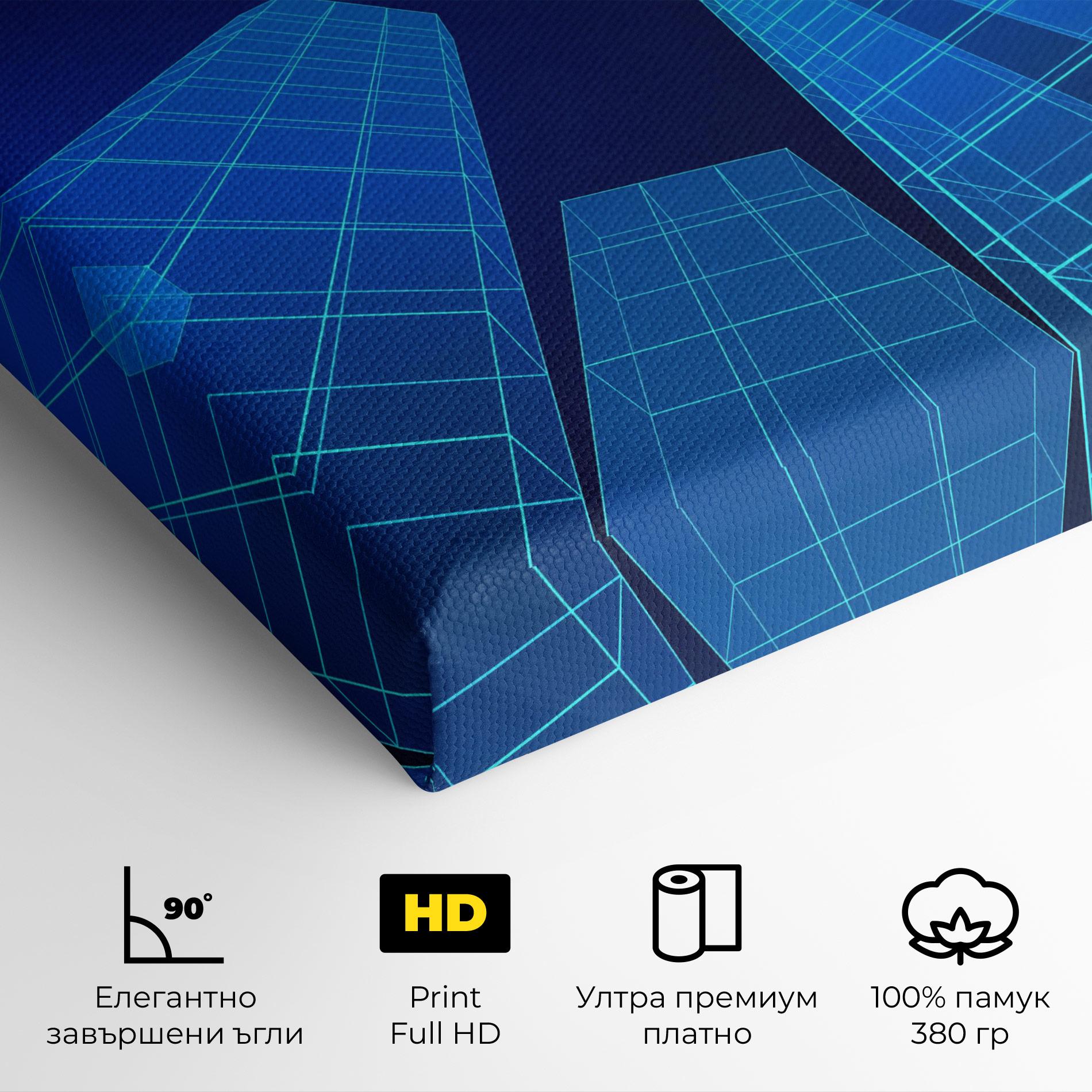 Картина на платно Blue Buildings mockup 4