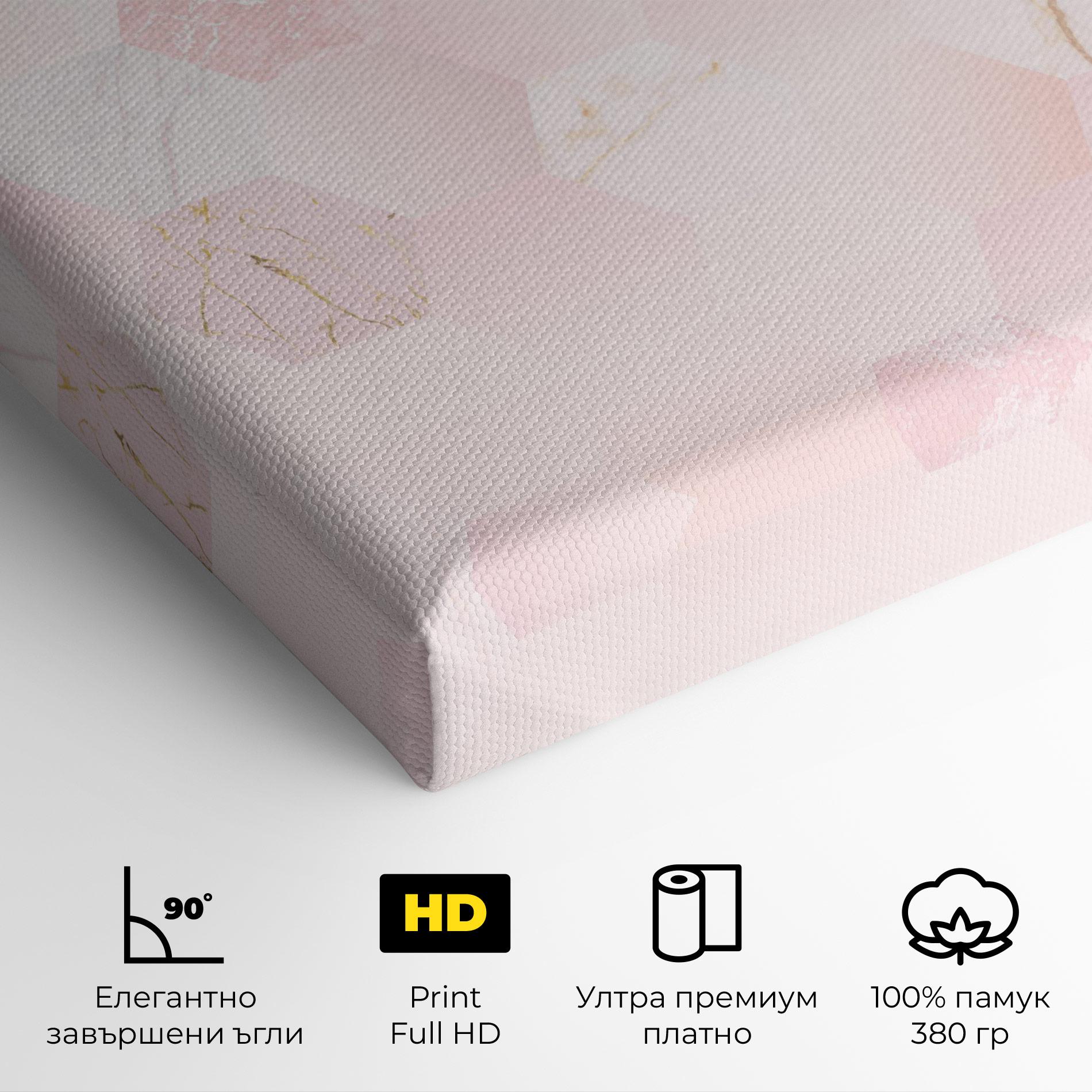 Картина на платно Pink Hexanon mockup 4