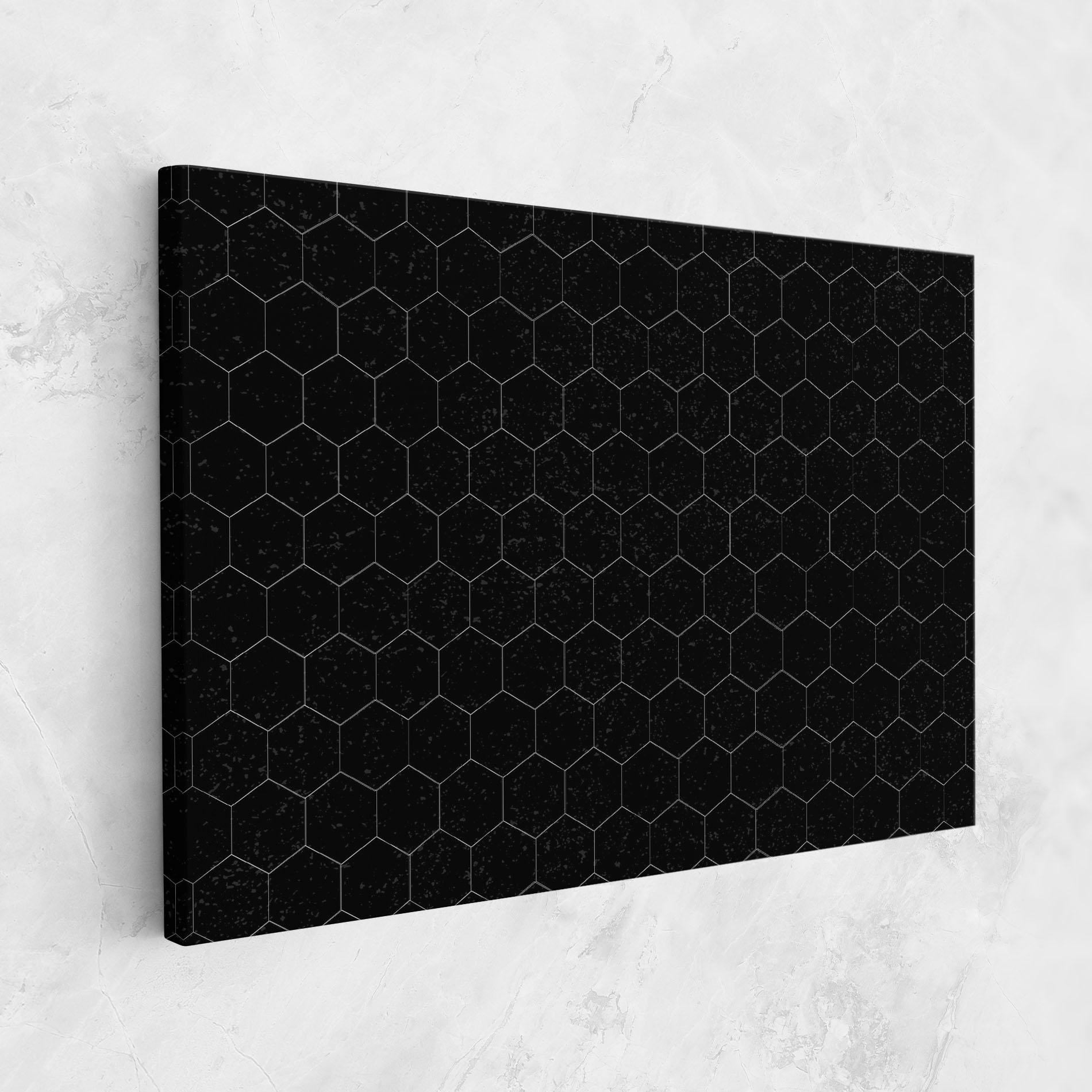 Картина на платно Black Hexagon mockup 1