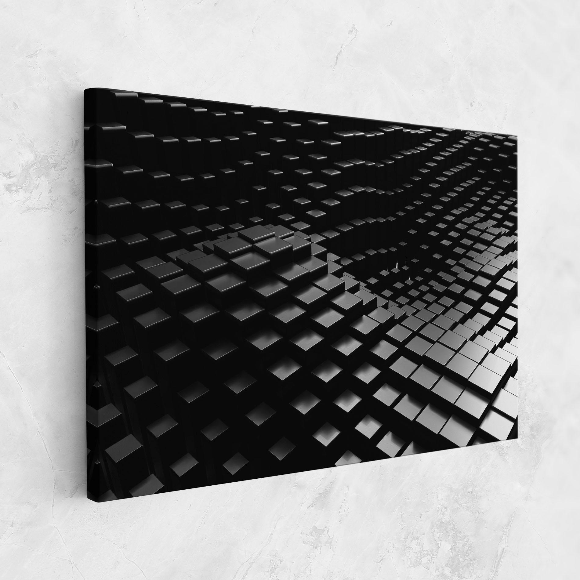 Картина на платно Black Square Wave mockup 1