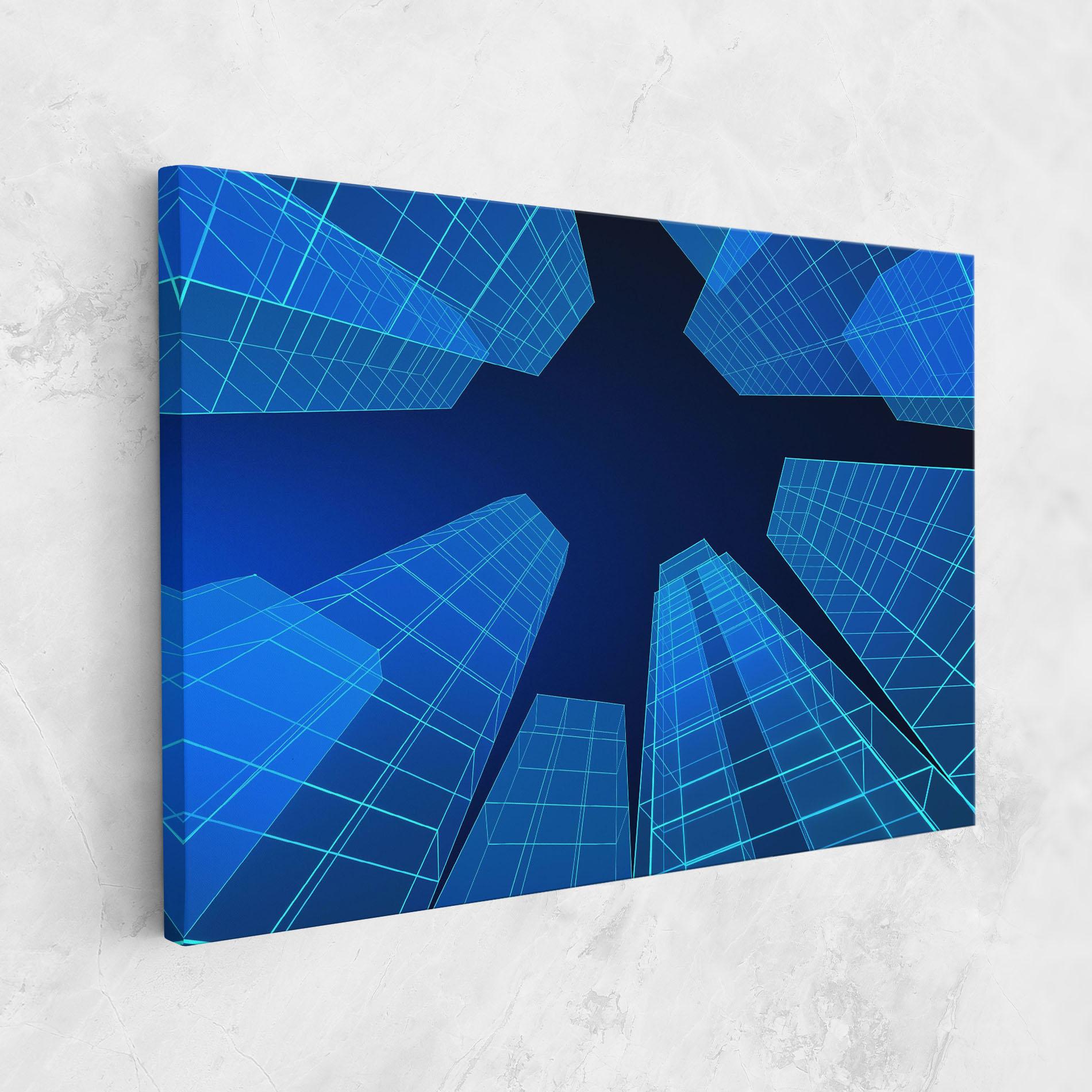 Картина на платно Blue Buildings mockup 1