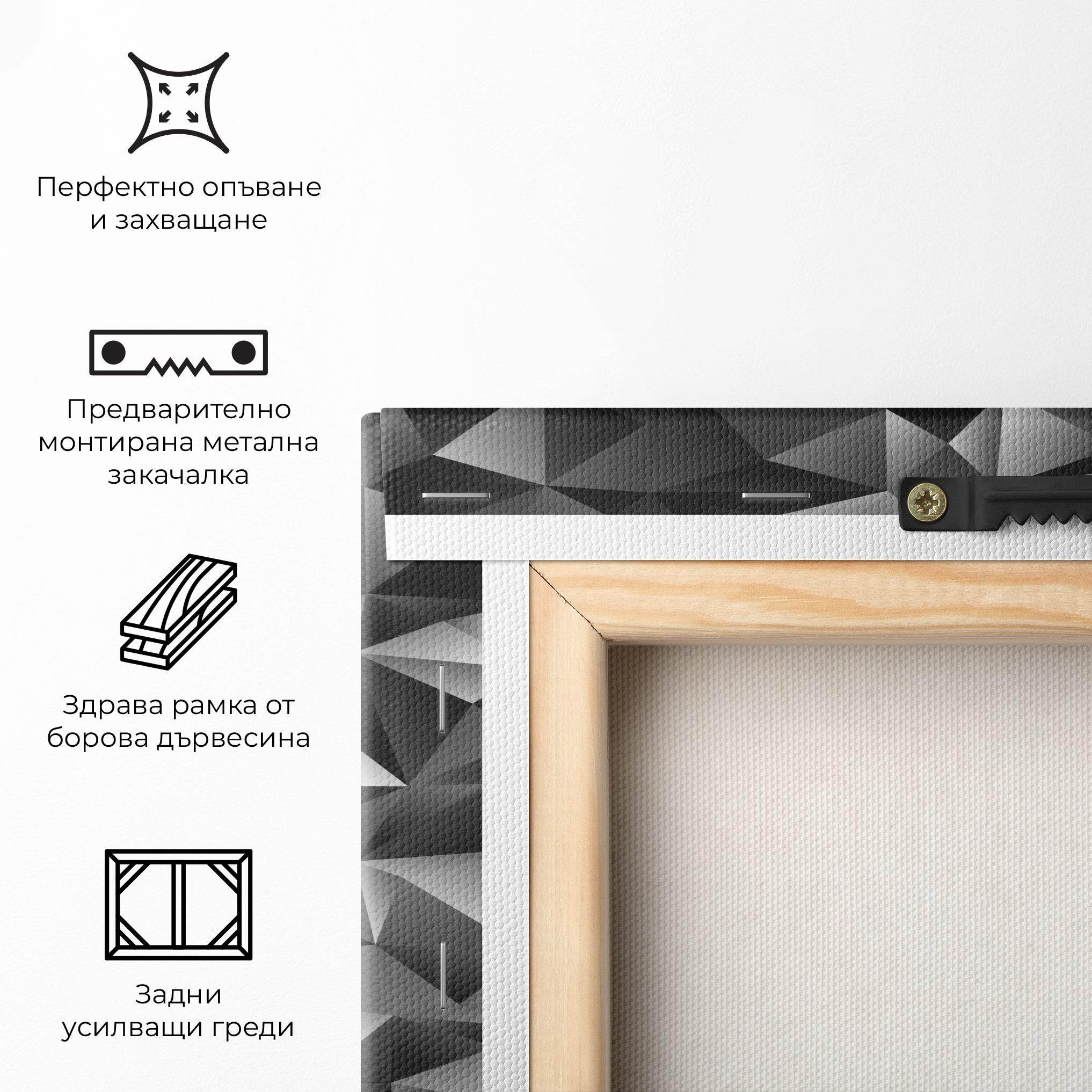 Картина на платно Black Triangle Pattern mockup 5